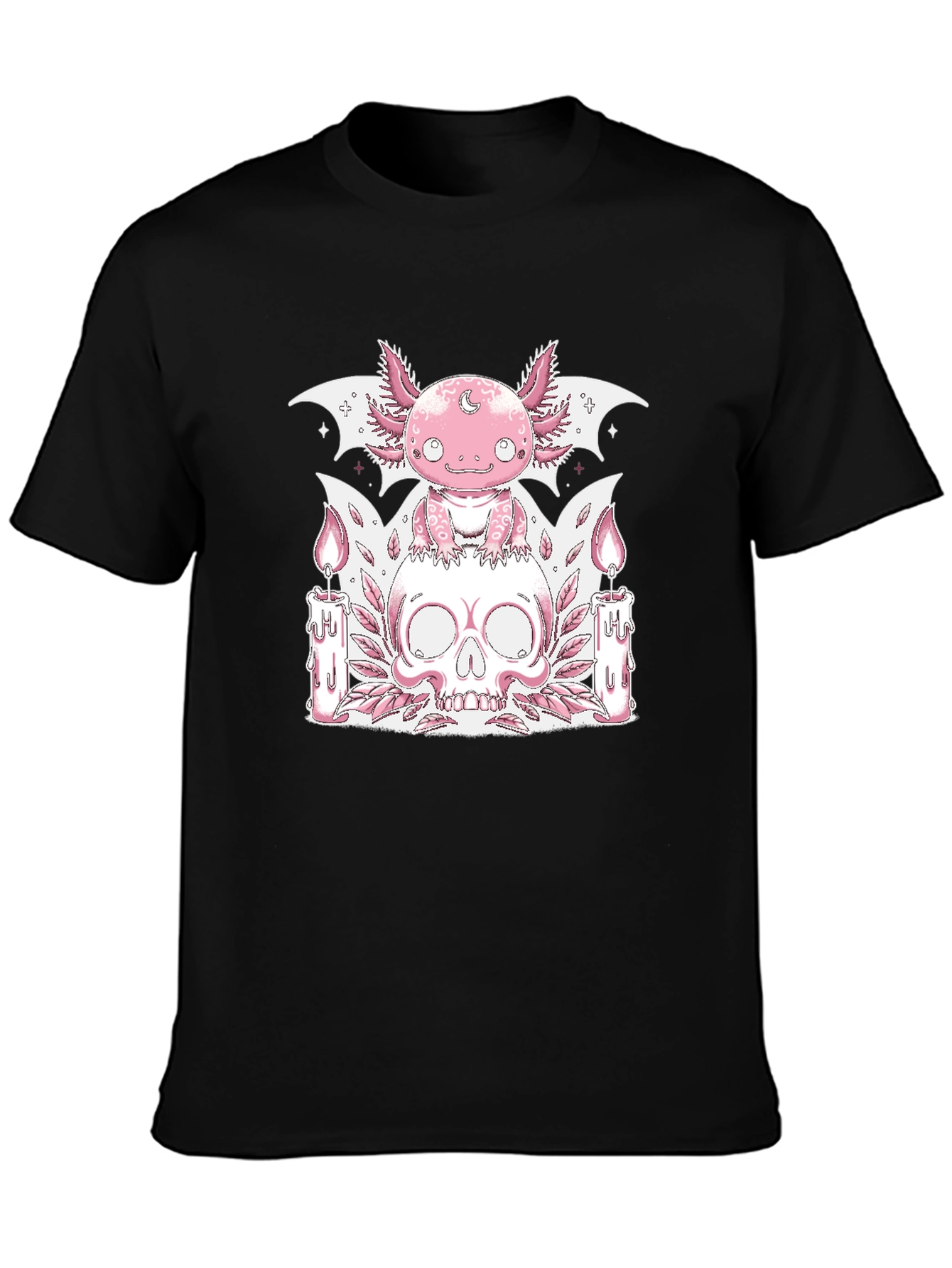 Axolotl Skull Graphic Tee - Goth Pastel