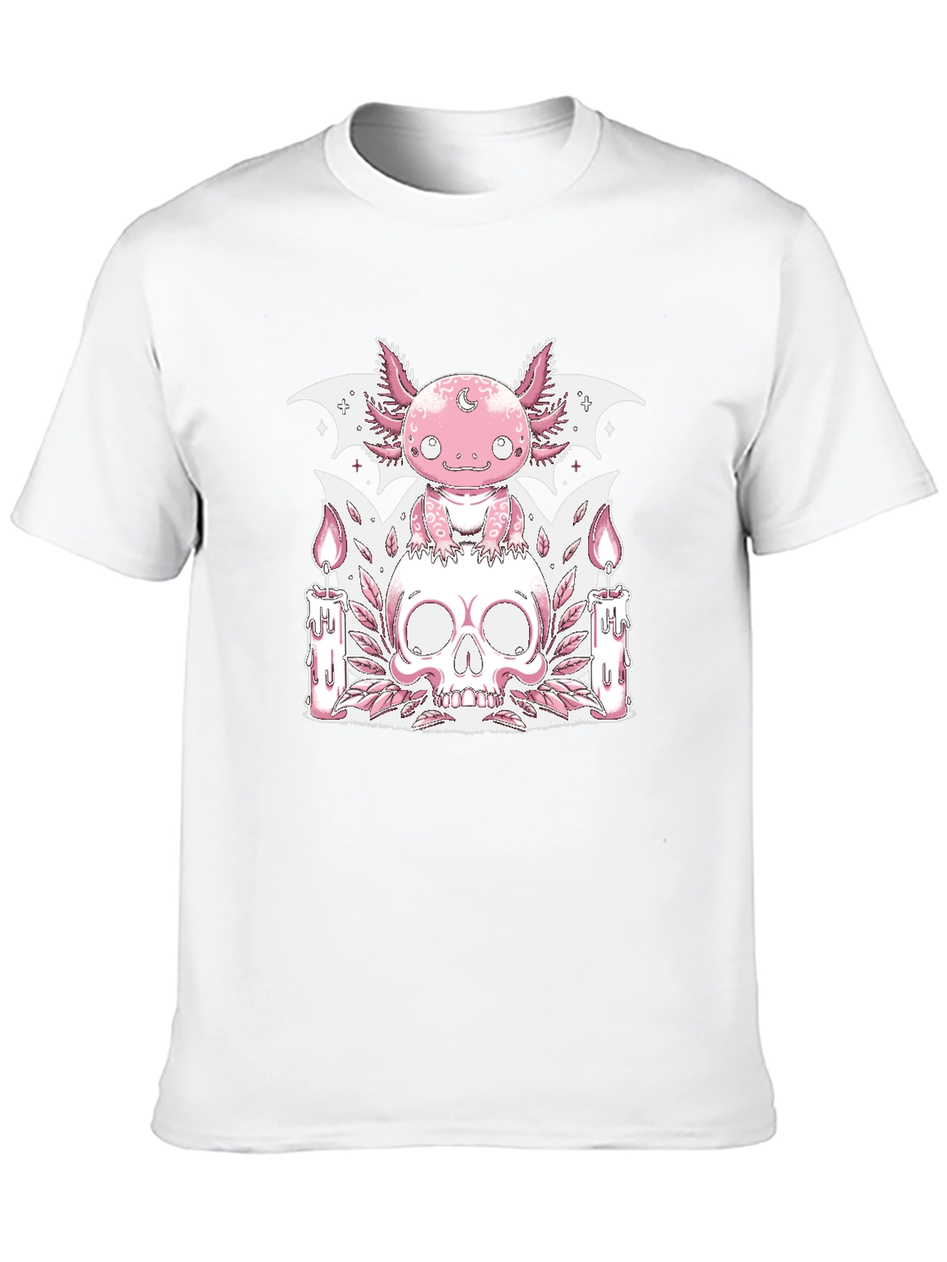 Axolotl Skull Graphic Tee - Goth Pastel