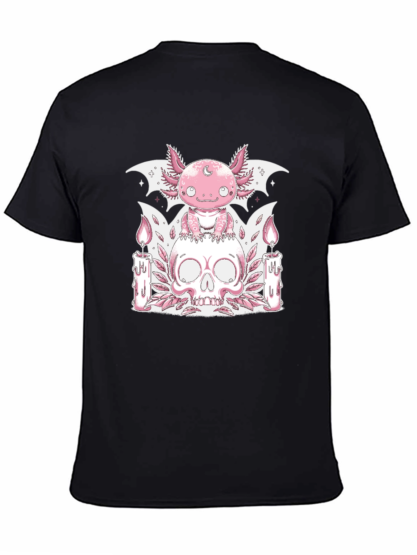 Axolotl Skull Graphic Tee - Goth Pastel
