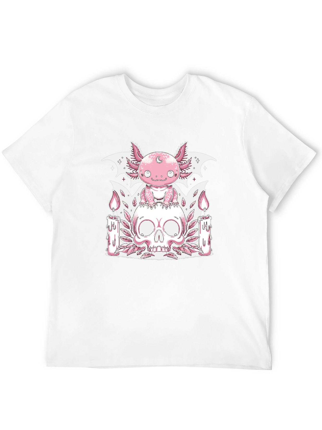 Axolotl Skull Graphic Tee - Goth Pastel