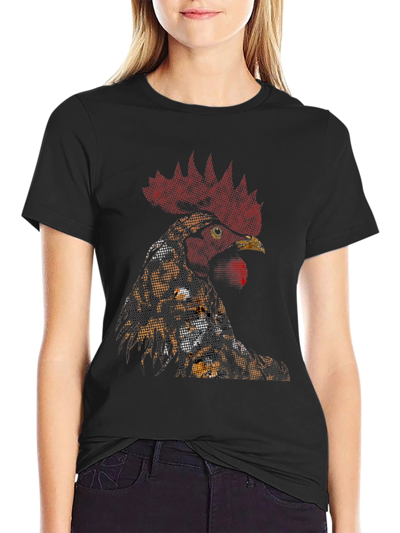Rooster Graphic T-Shirt - Black