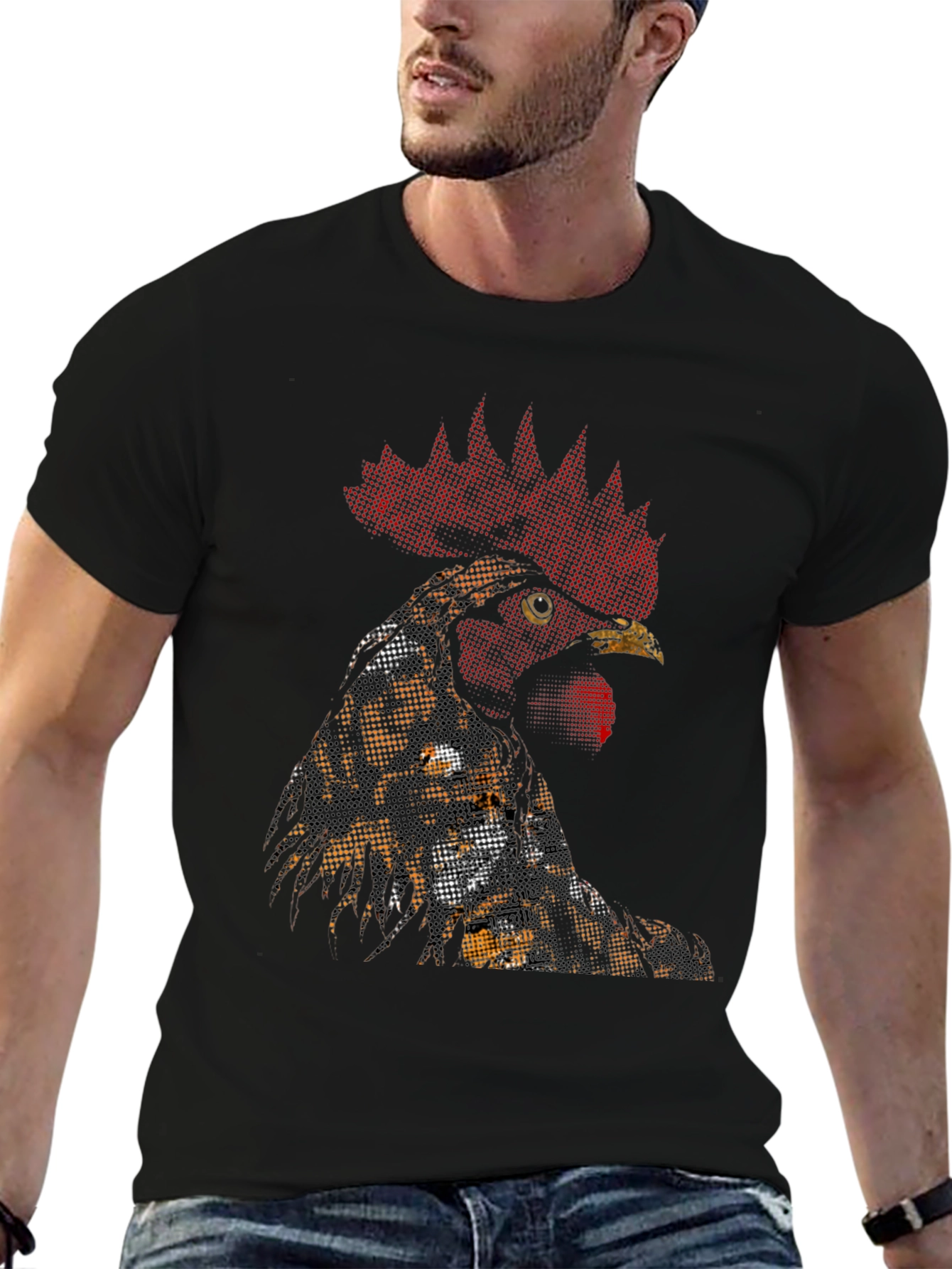 Rooster Graphic T-Shirt - Black