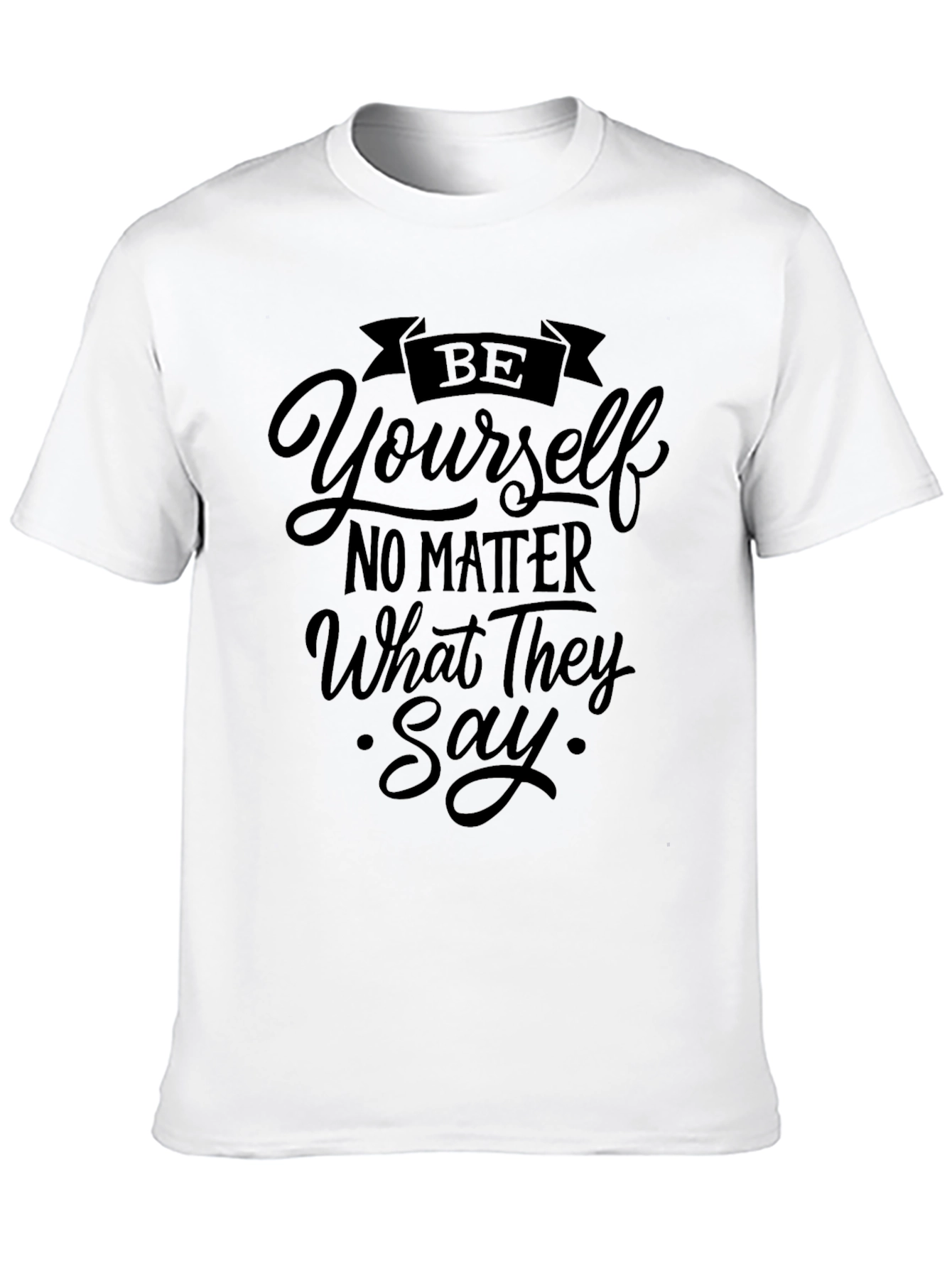 Be Yourself Graphic Tee - Motivational Black T-Shirt