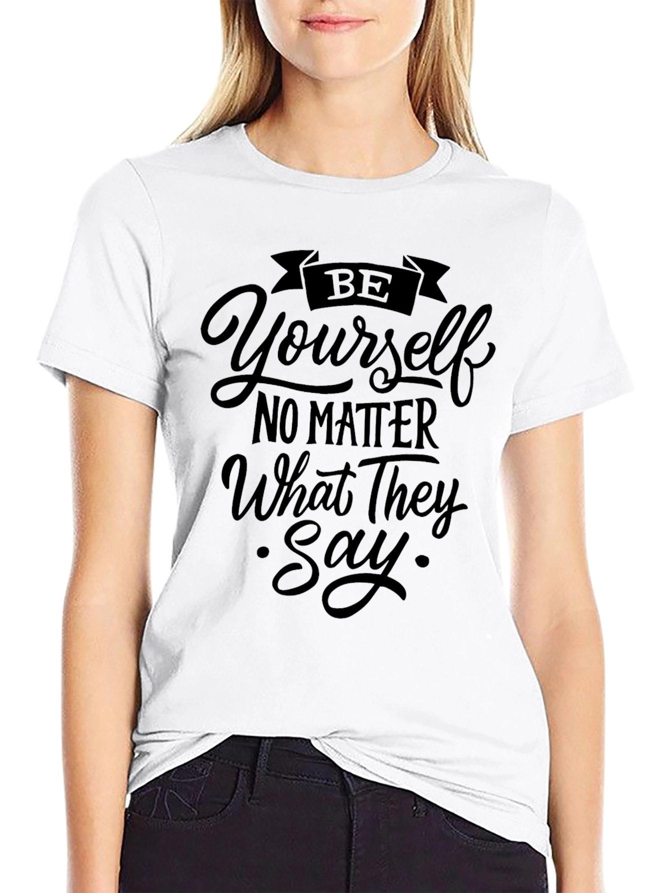 Be Yourself Graphic Tee - Motivational Black T-Shirt
