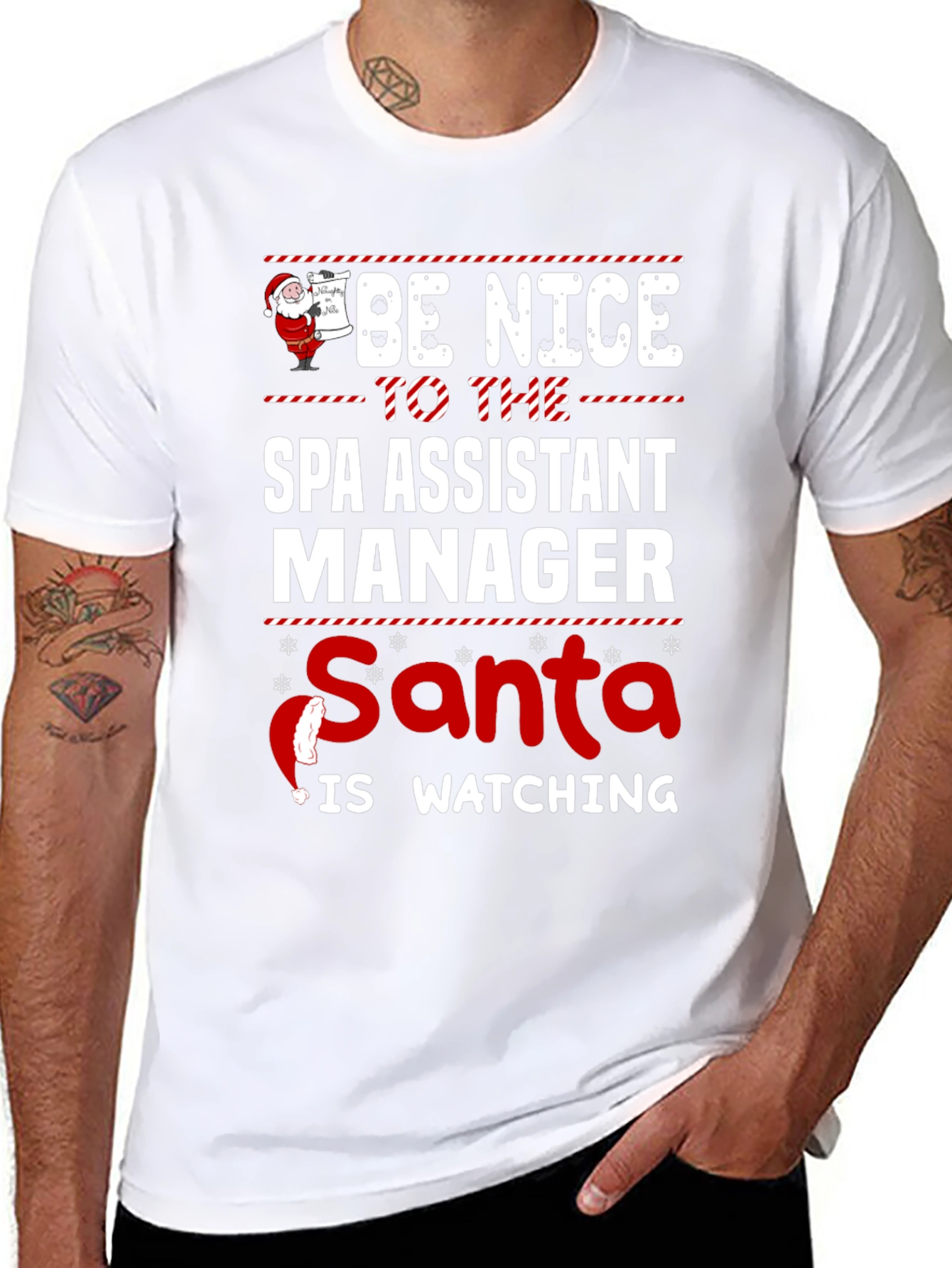 Funny Santa Spa Assistant Manager Christmas T-Shirt