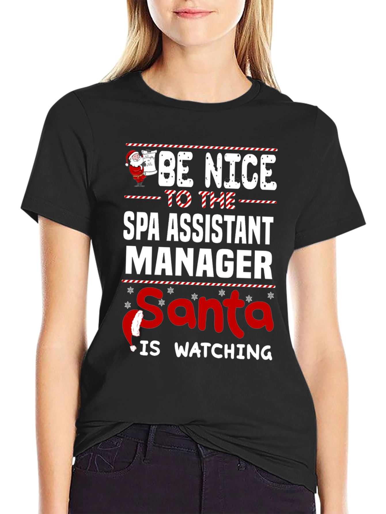 Funny Santa Spa Assistant Manager Christmas T-Shirt