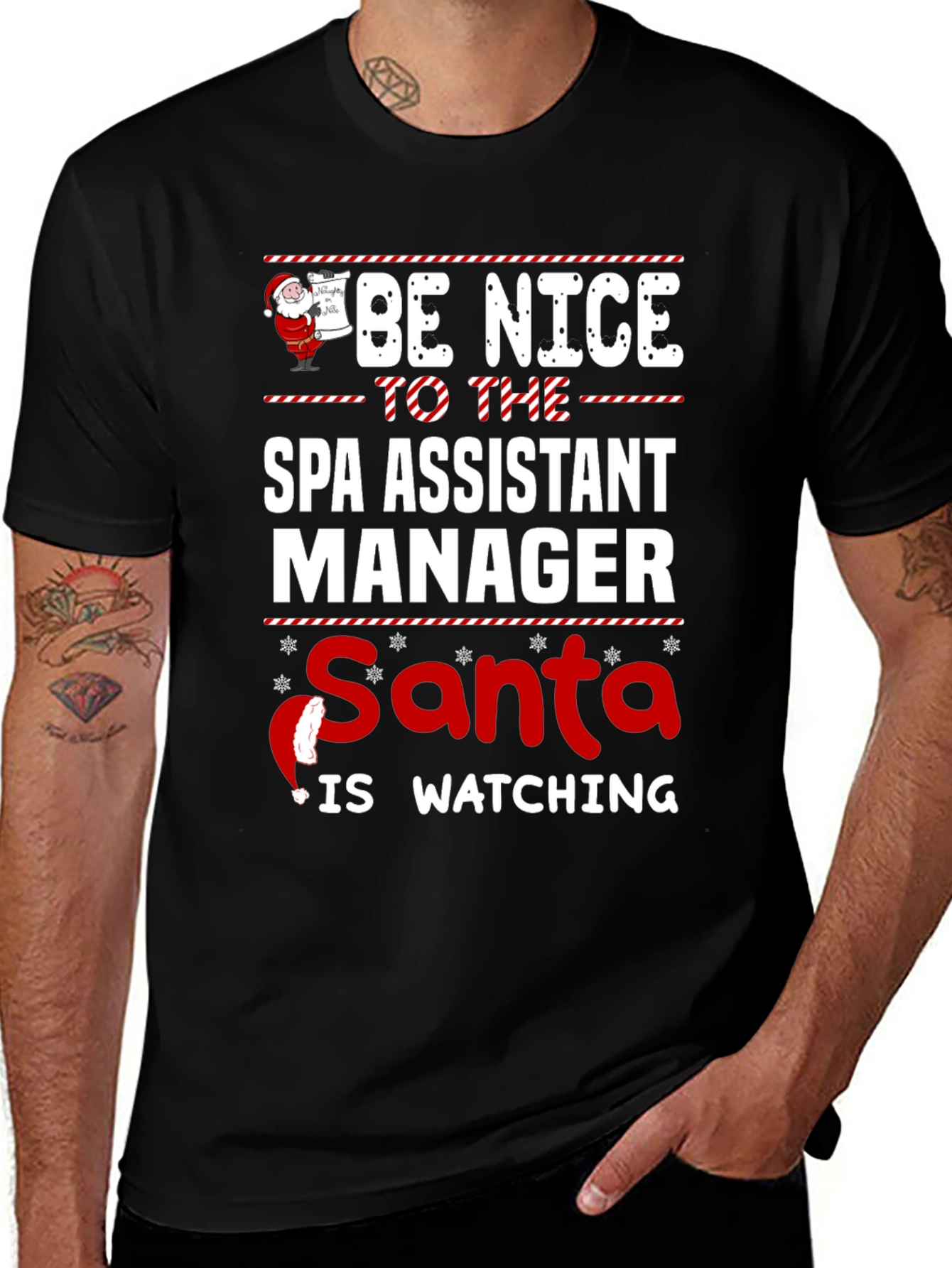 Funny Santa Spa Assistant Manager Christmas T-Shirt