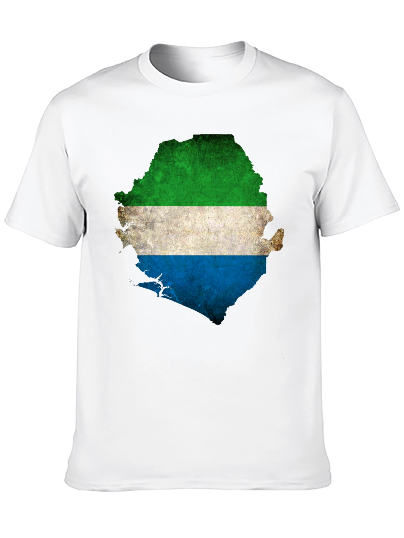 Sierra Leone Flag Map T-Shirt - Black