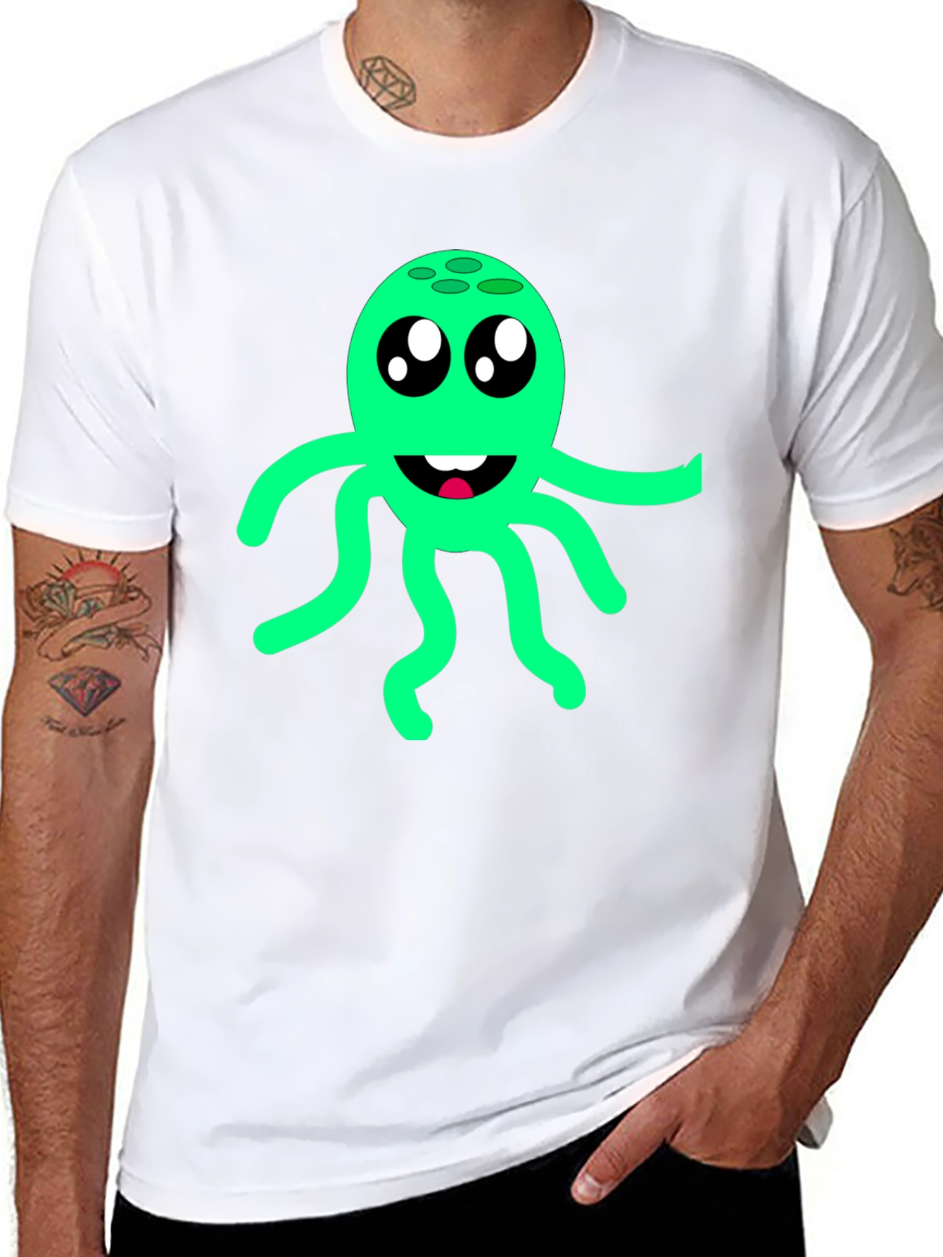 Cute Octopus Graphic Tee - Fun Black T-Shirt