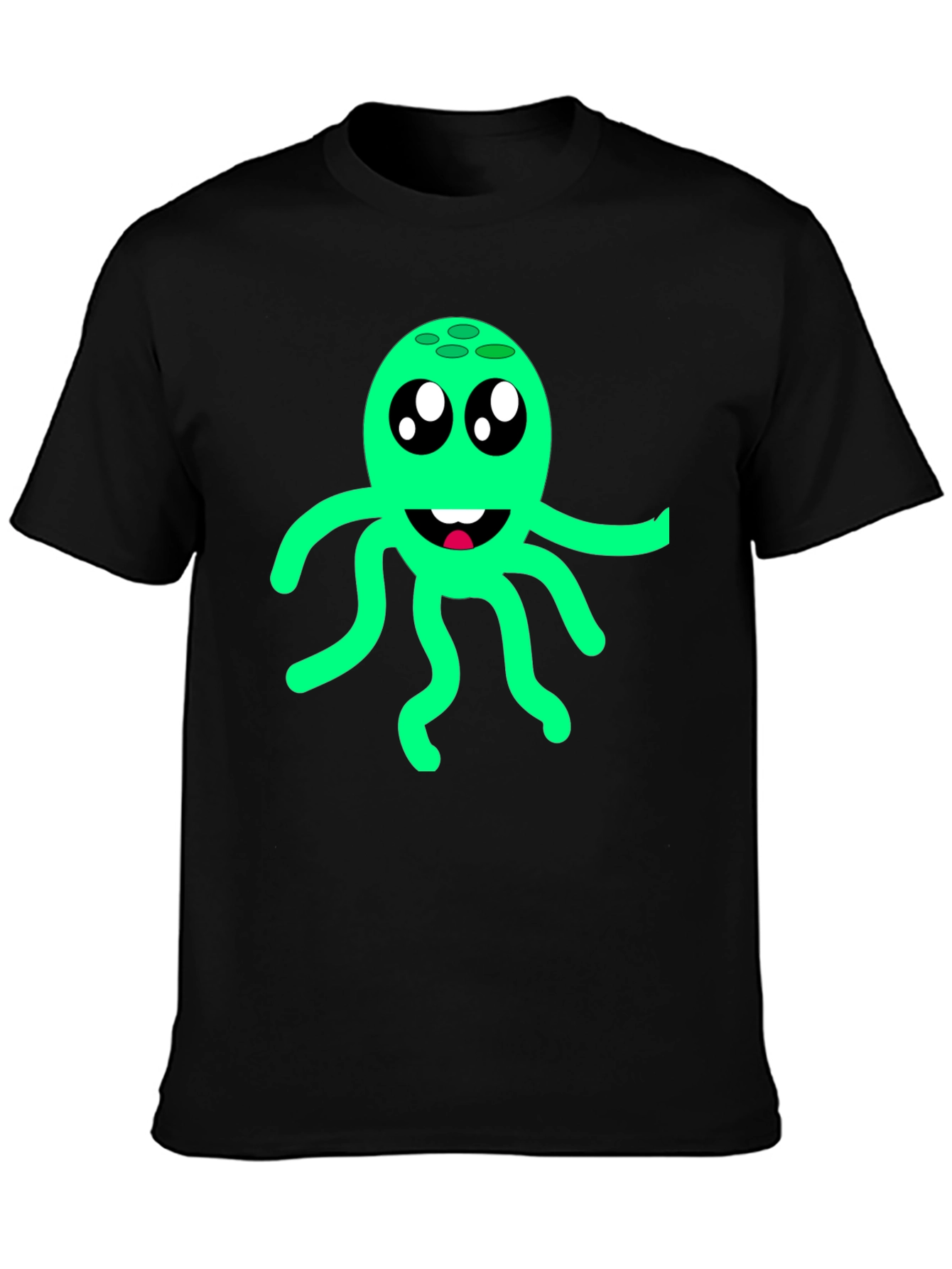 Cute Octopus Graphic Tee - Fun Black T-Shirt