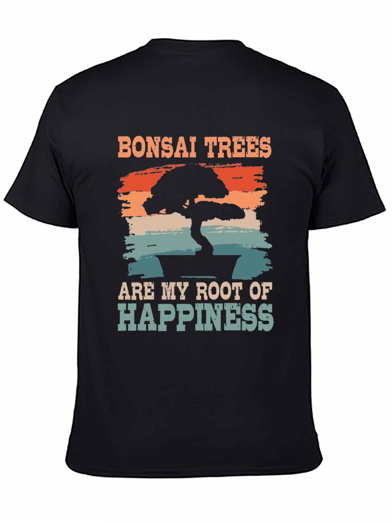 Bonsai Trees Root of Happiness Black T-Shirt