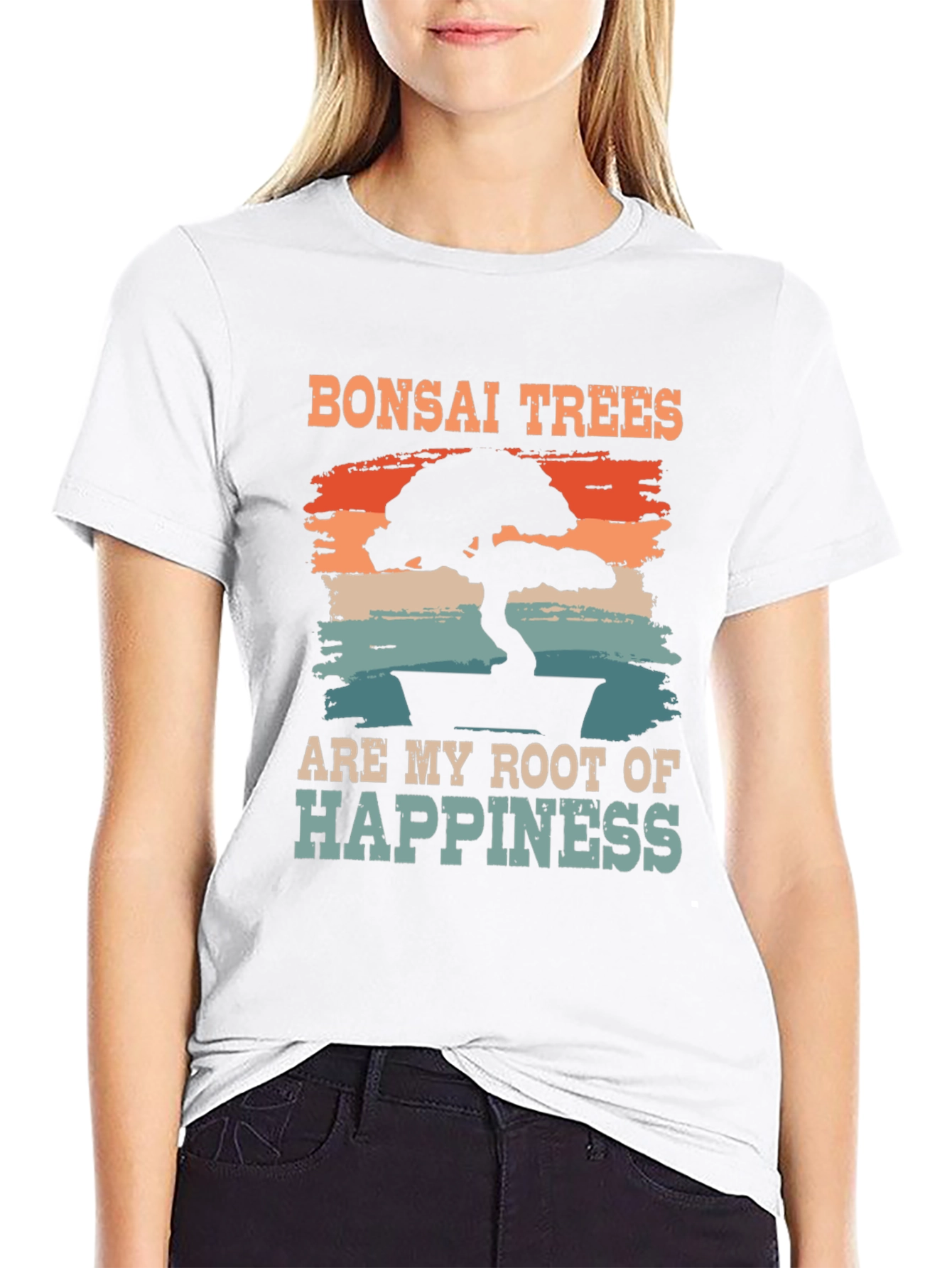 Bonsai Trees Root of Happiness Black T-Shirt