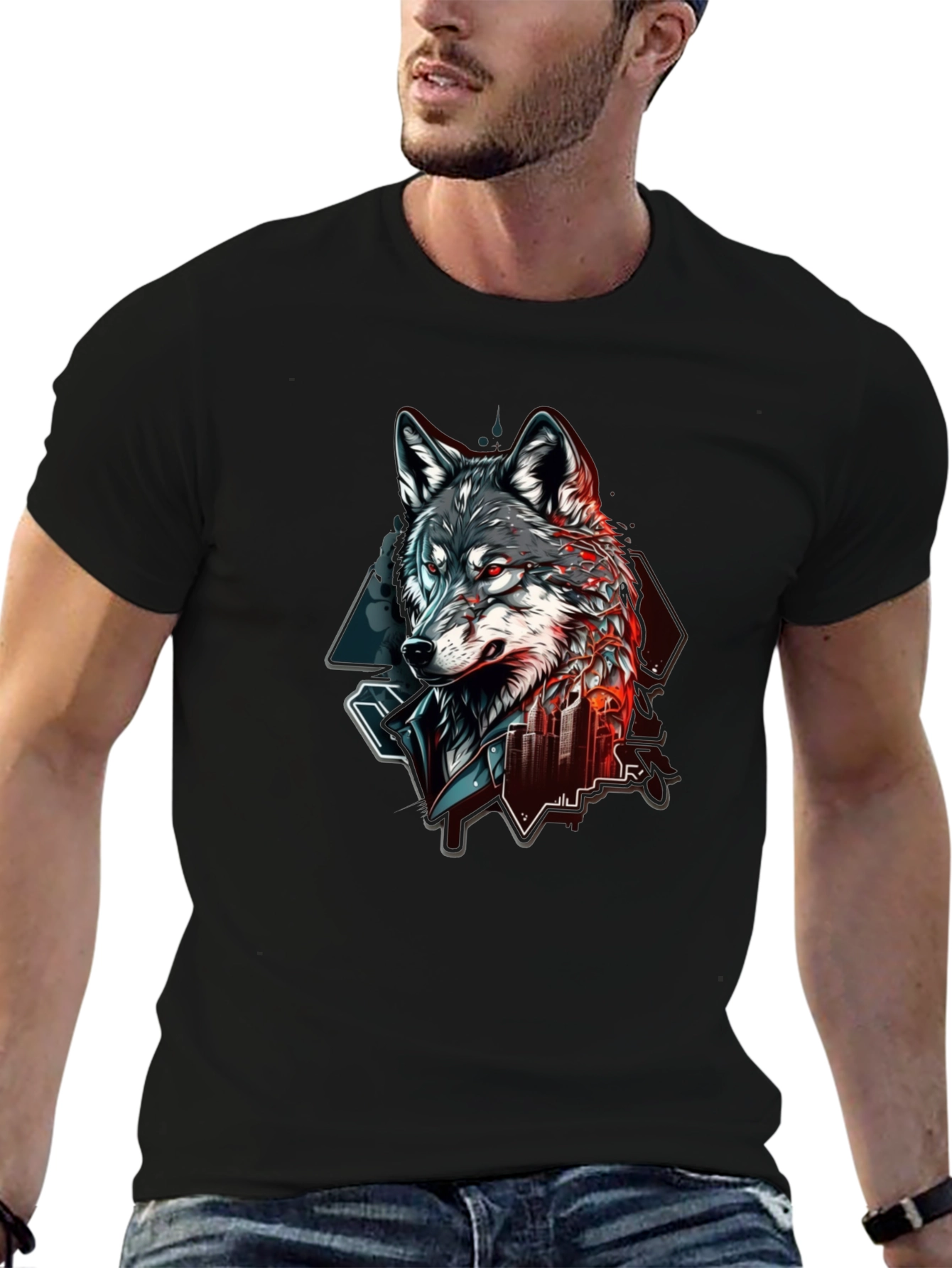 Urban Wolf Graphic Tee - Bold Streetwear Style