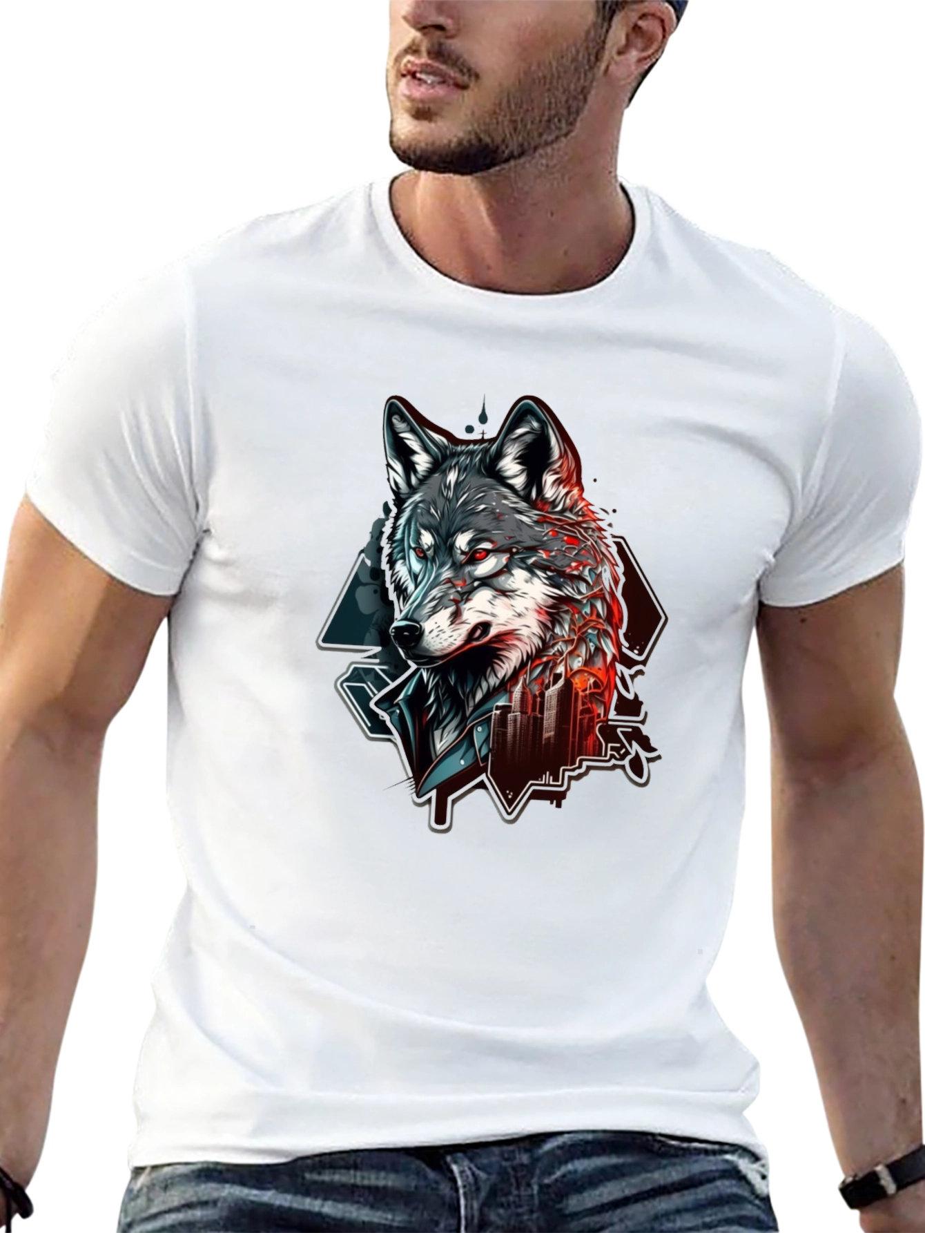 Urban Wolf Graphic Tee - Bold Streetwear Style