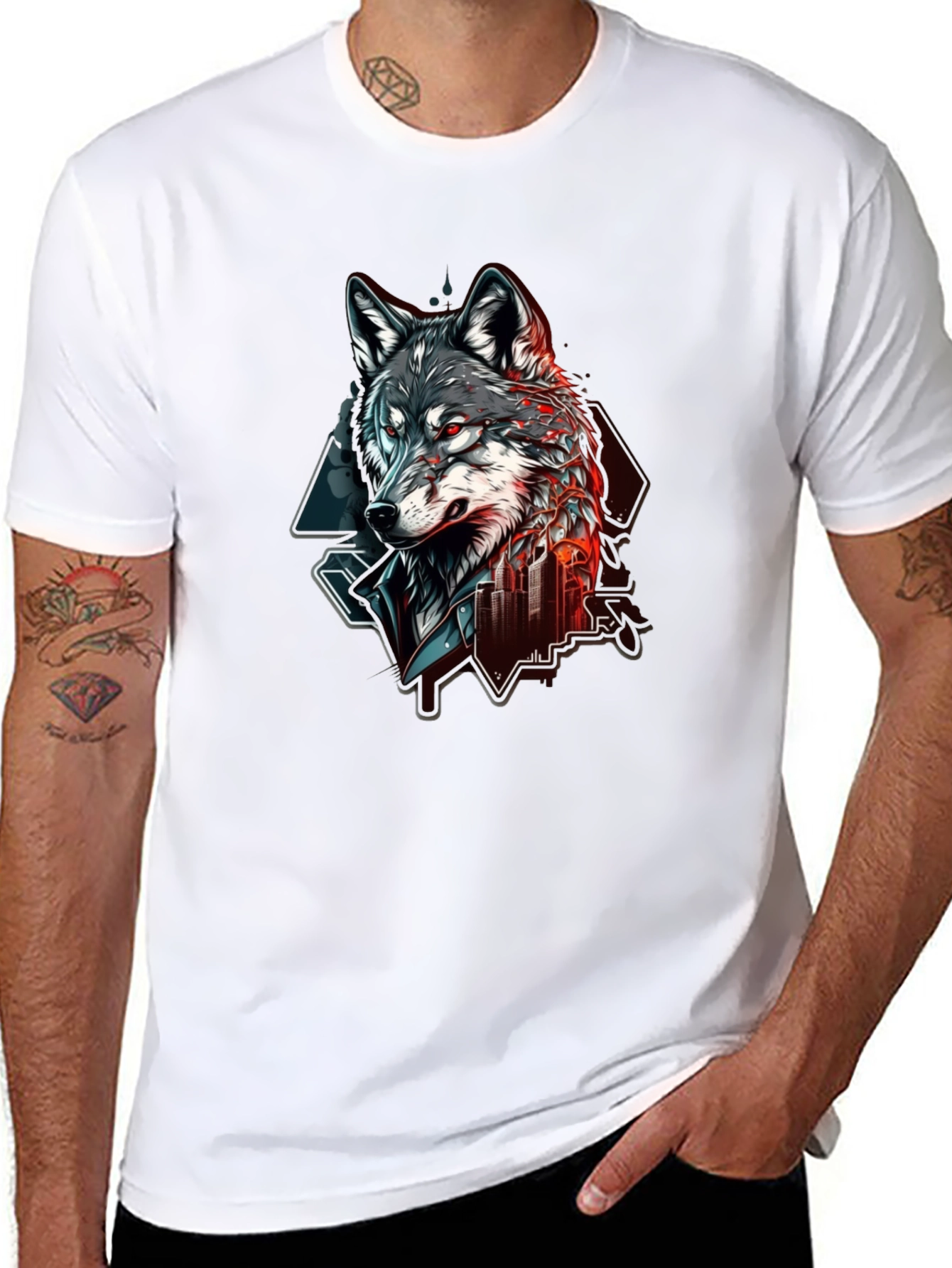 Urban Wolf Graphic Tee - Bold Streetwear Style