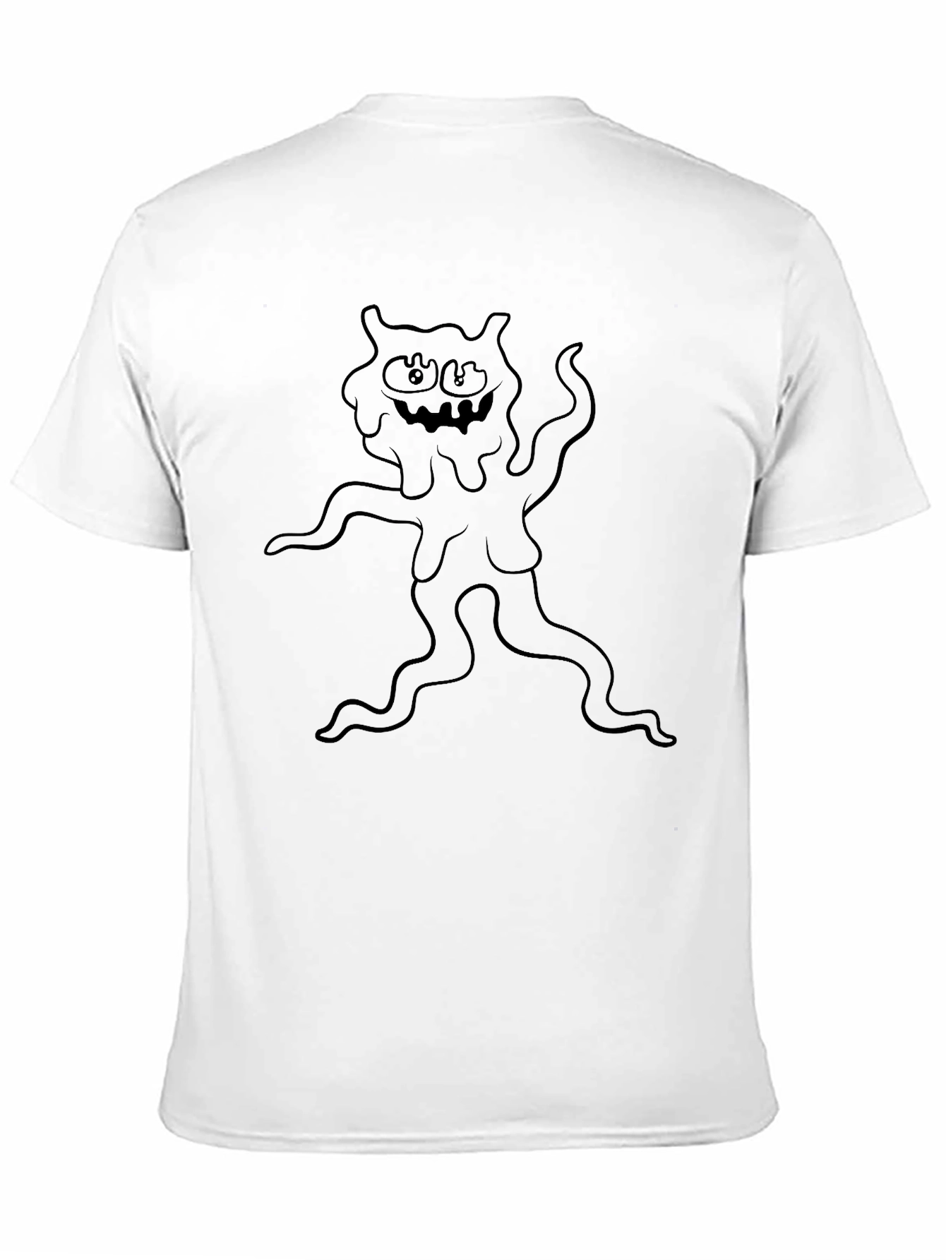 Mens Black Graphic Tee - Cartoon Monster Design