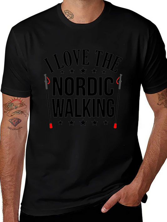 I Love Nordic Walking Black T-Shirt