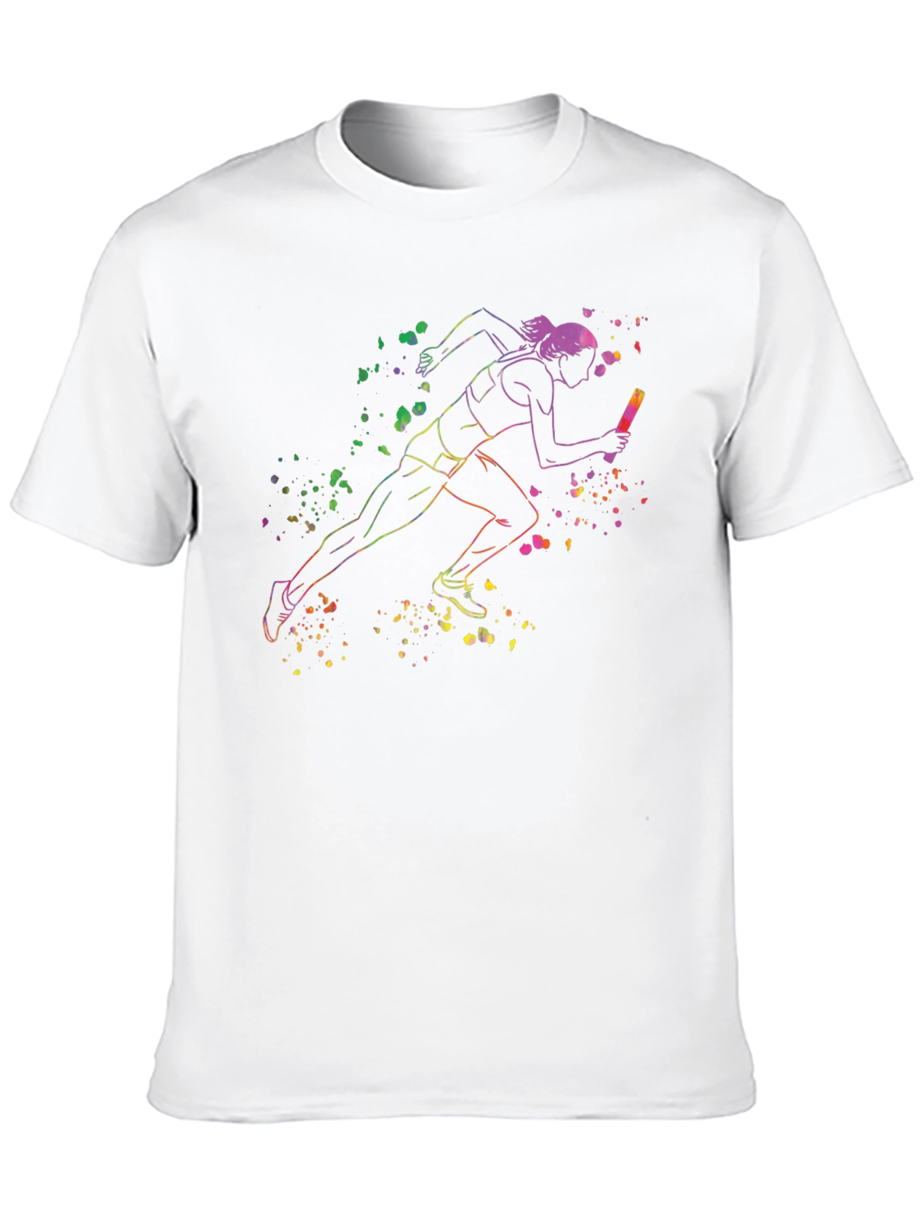 Runner Graphic Tee - Black Cotton Blend T-Shirt