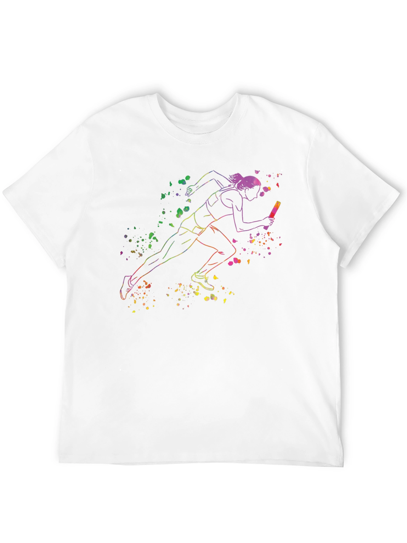 Runner Graphic Tee - Black Cotton Blend T-Shirt