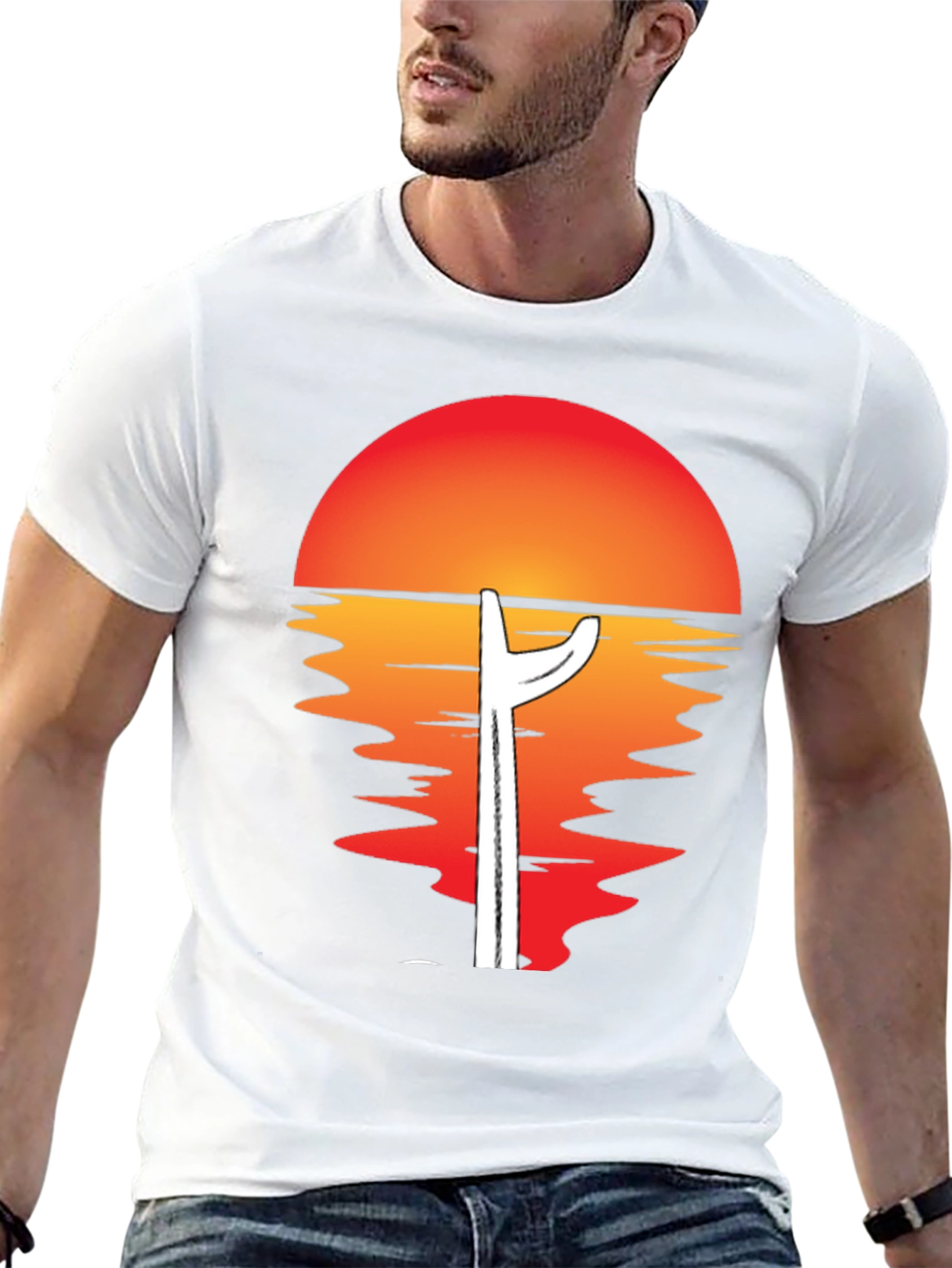 Sunset Cactus Graphic Tee - Unique Desert Vibe