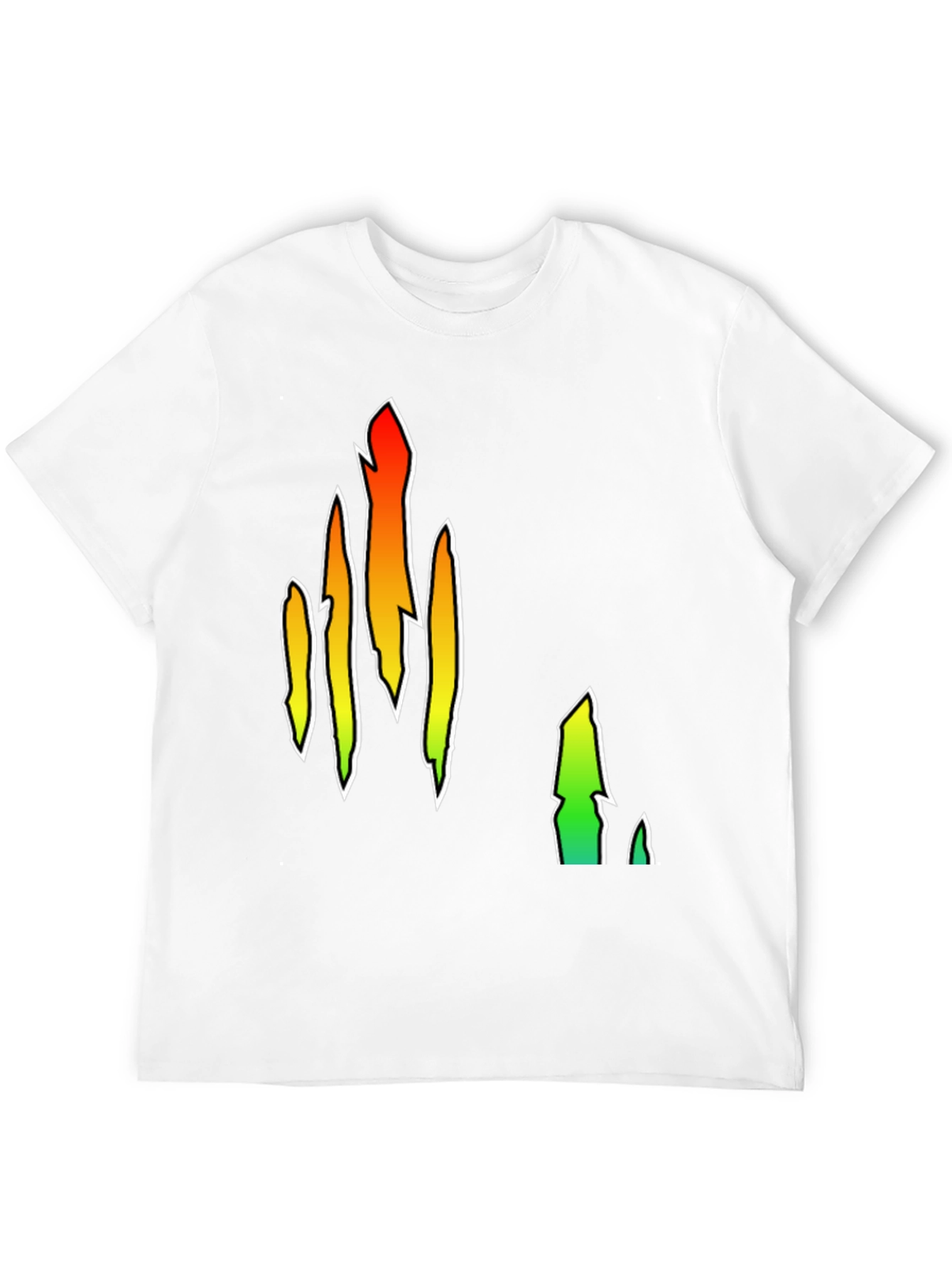 Abstract Flame Graphic Black T-Shirt