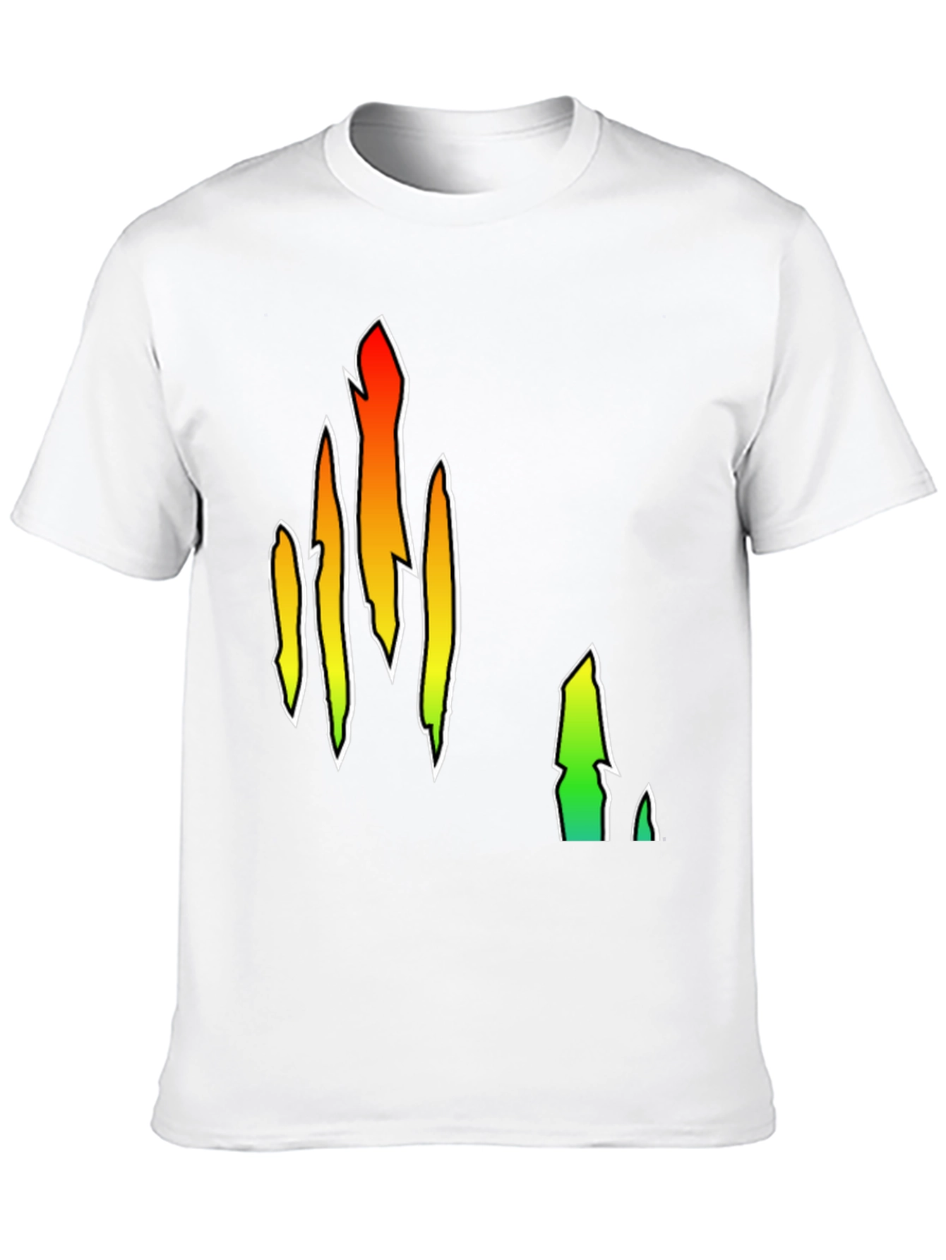 Abstract Flame Graphic Black T-Shirt