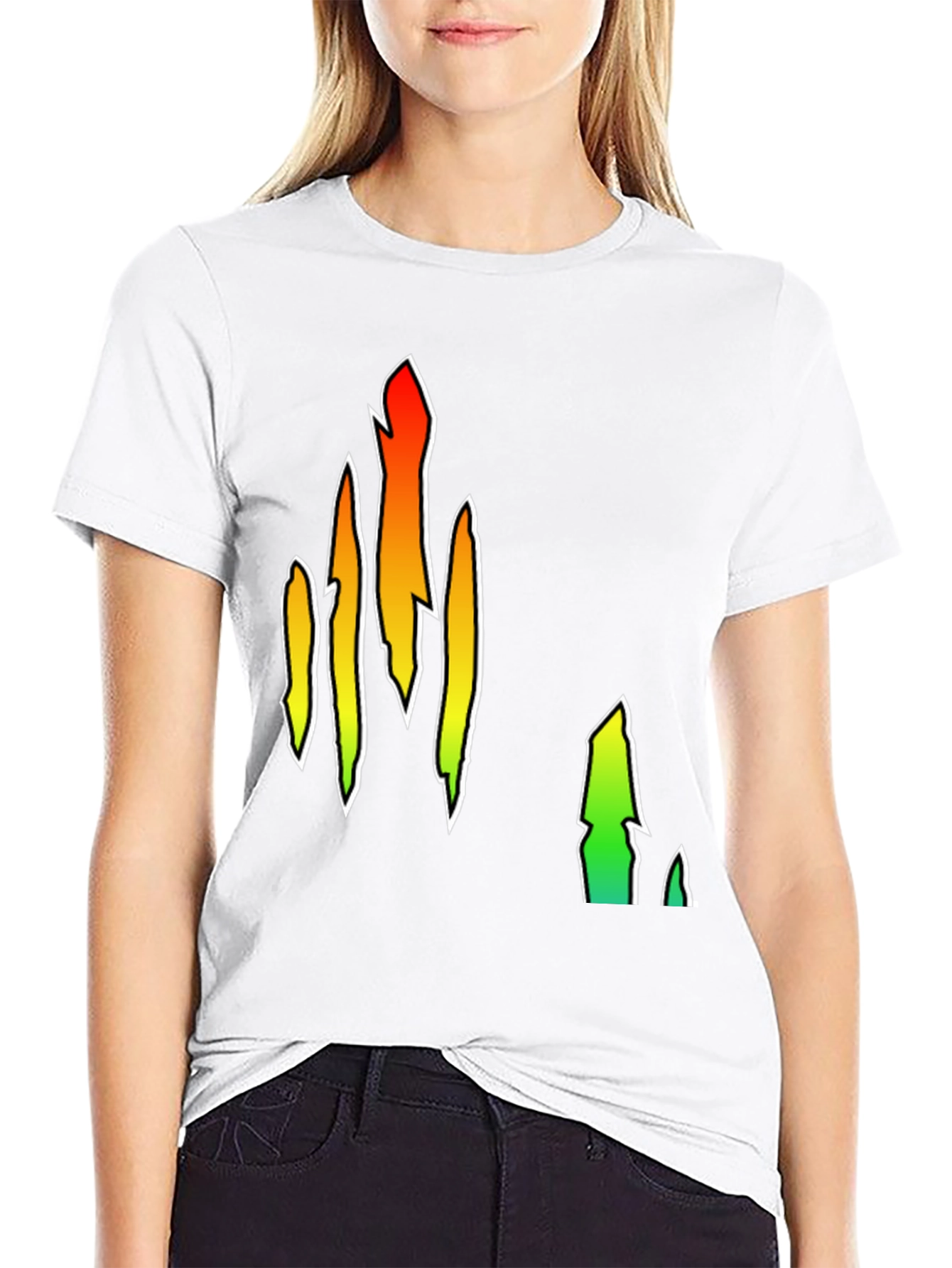 Abstract Flame Graphic Black T-Shirt