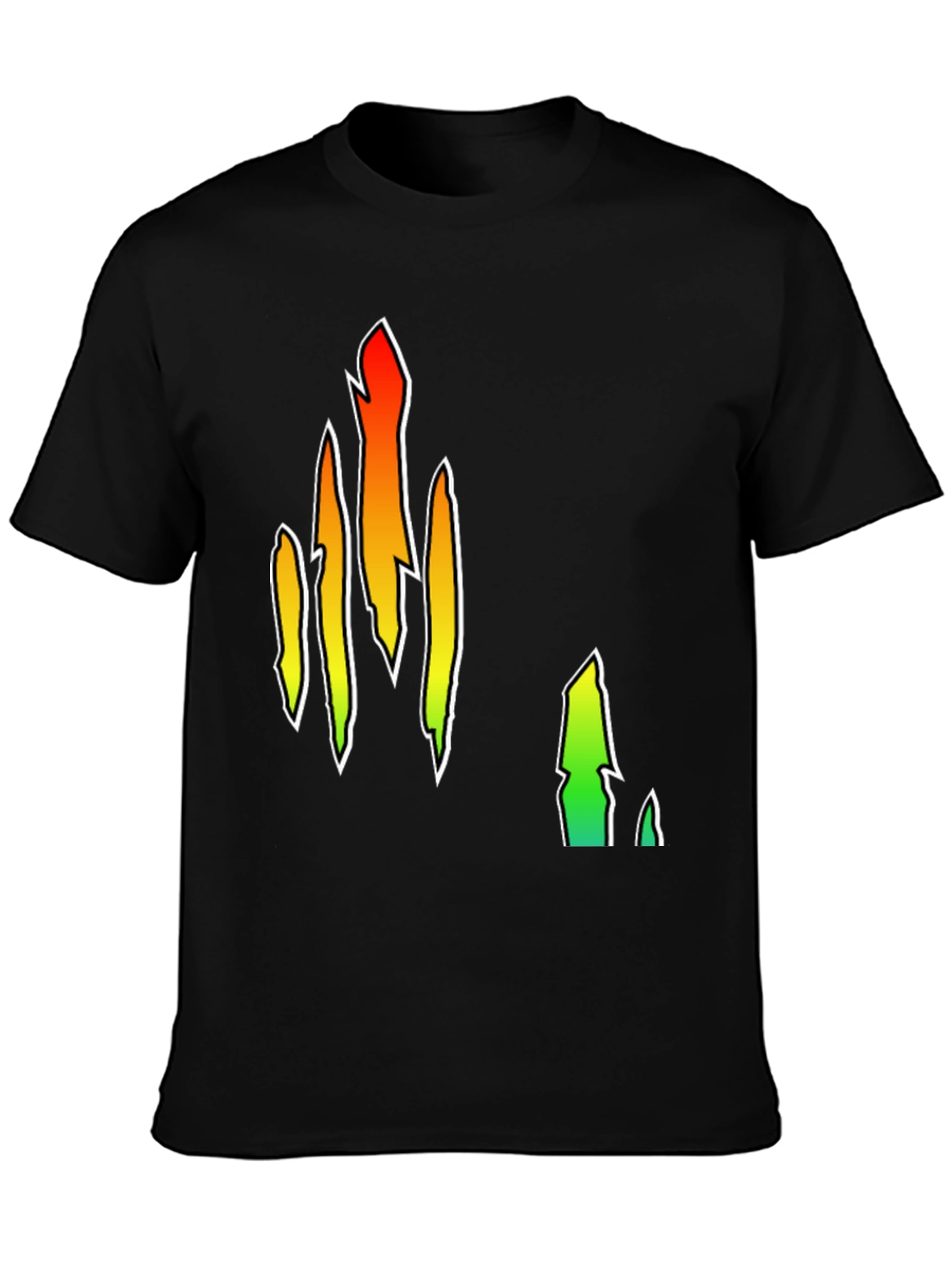 Abstract Flame Graphic Black T-Shirt