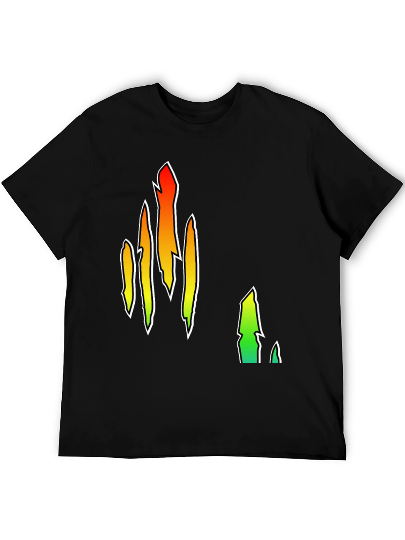 Abstract Flame Graphic Black T-Shirt