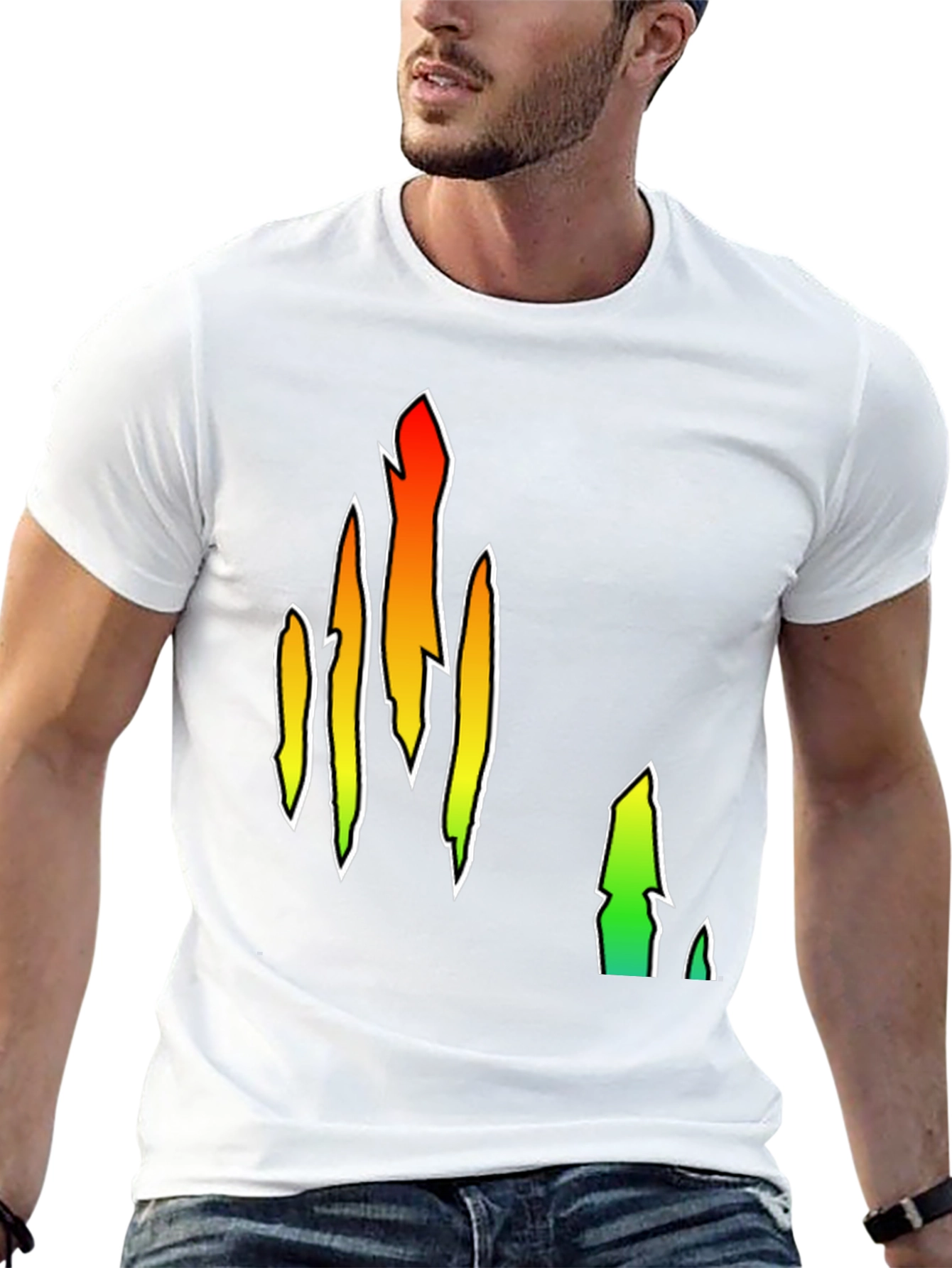Abstract Flame Graphic Black T-Shirt