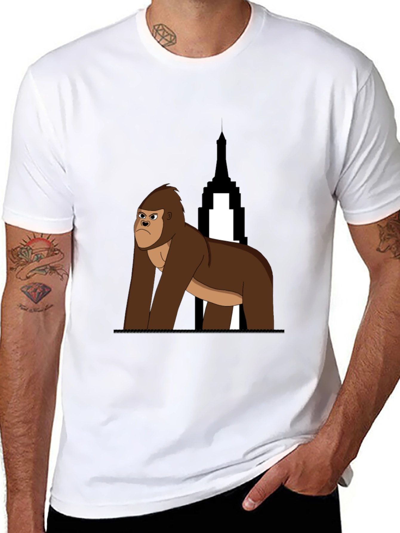Gorilla Graphic Tee - Empire State Building Design