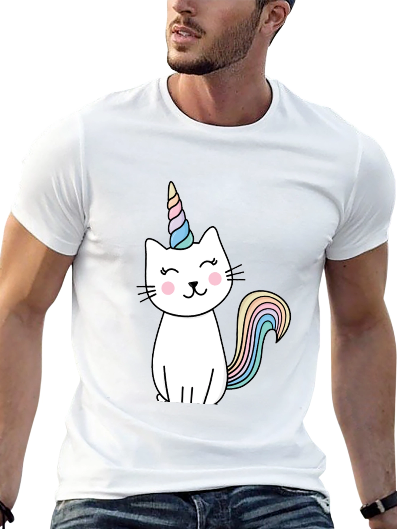 Unicat T-Shirt - Black Cotton Blend Cute Design