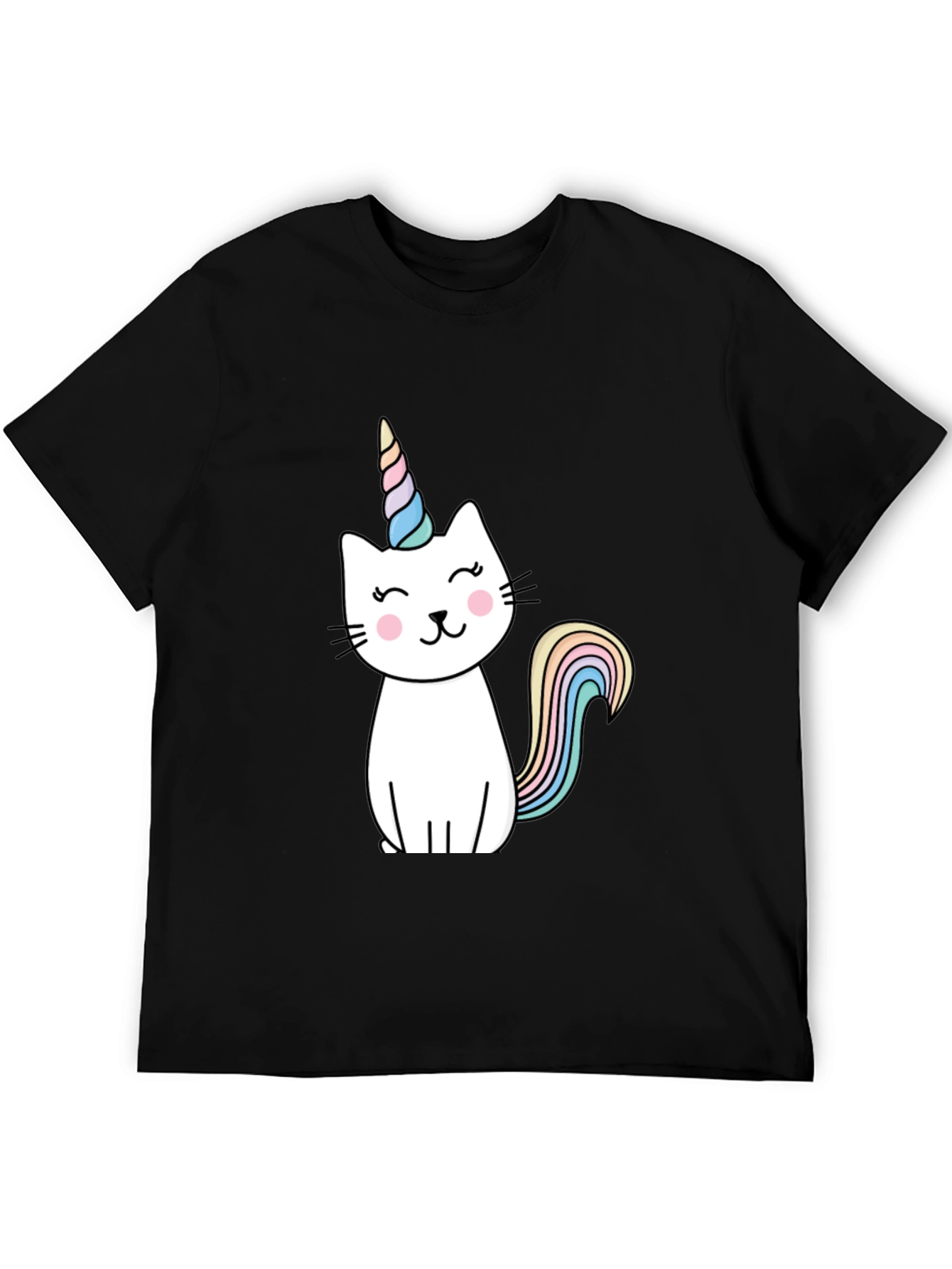 Unicat T-Shirt - Black Cotton Blend Cute Design
