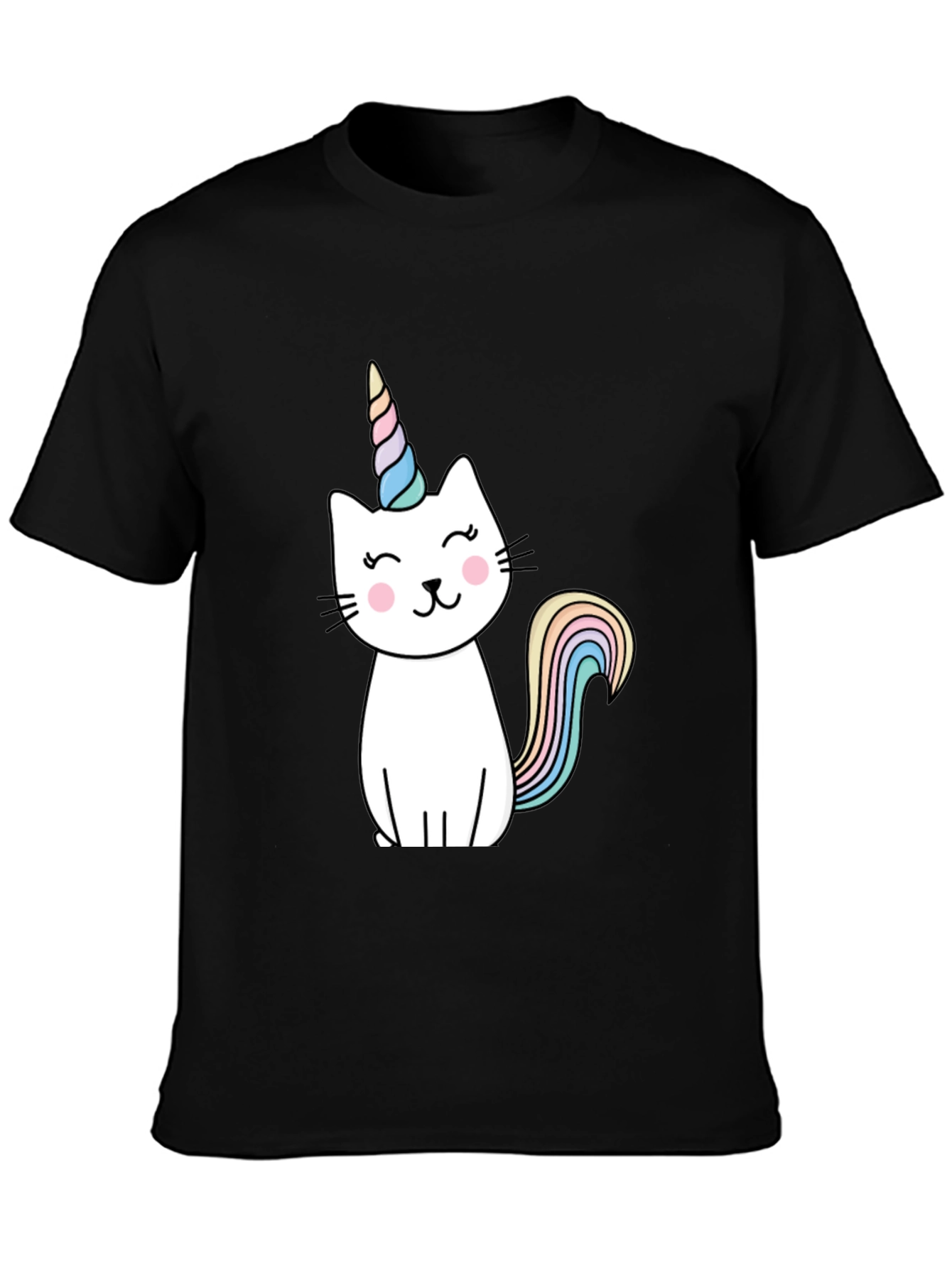 Unicat T-Shirt - Black Cotton Blend Cute Design