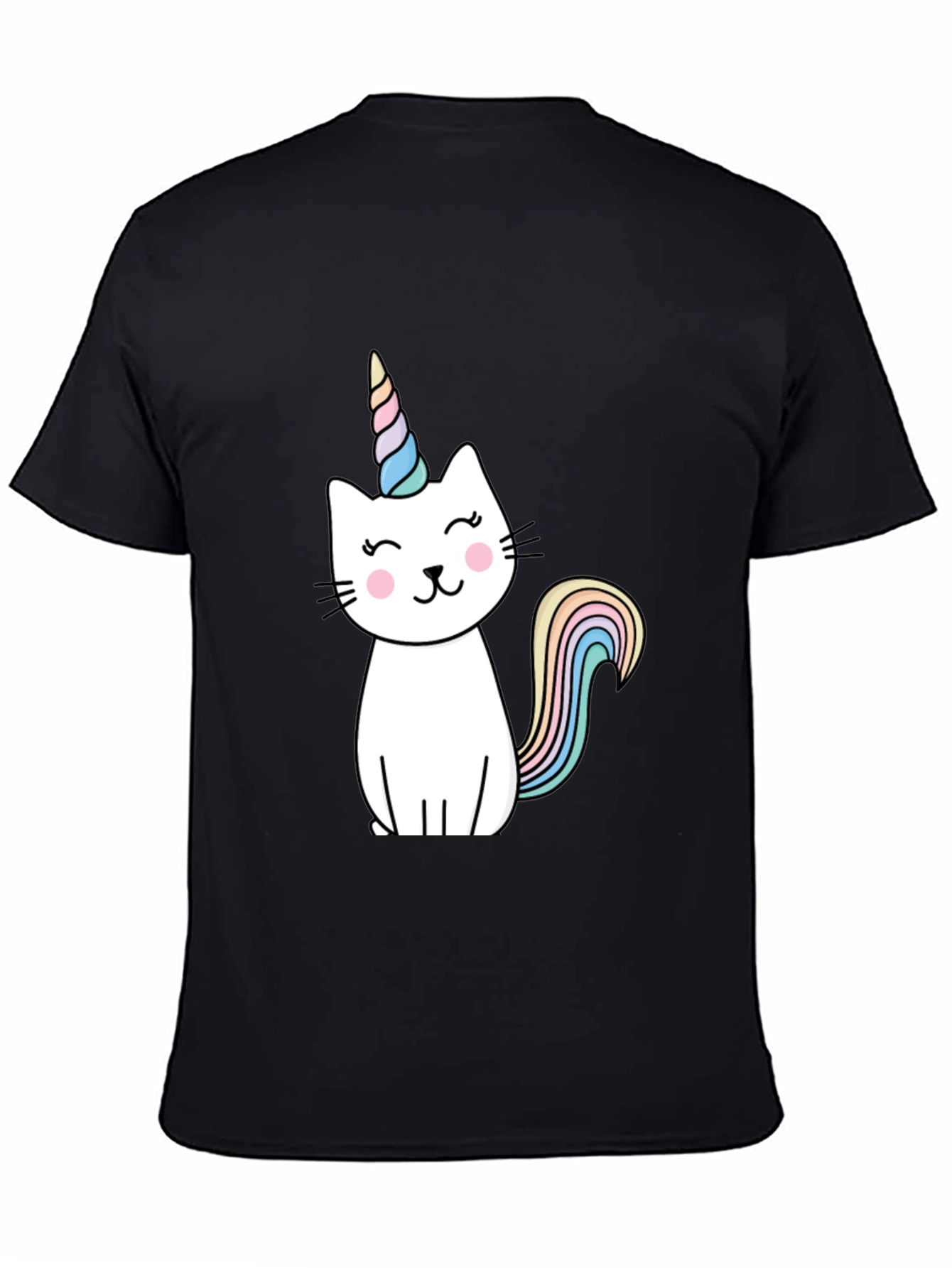 Unicat T-Shirt - Black Cotton Blend Cute Design