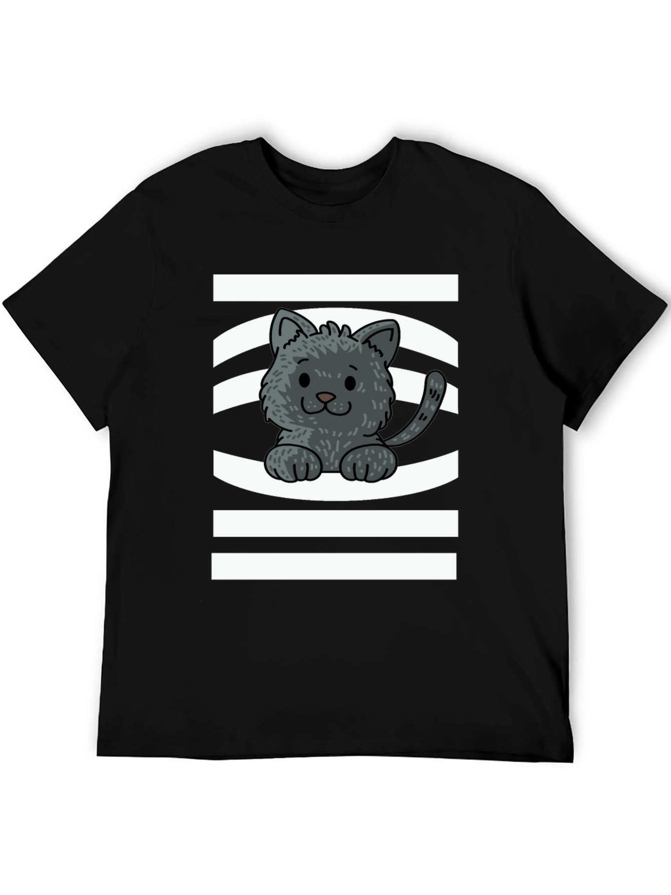 Cute Kitten Graphic Tee - Unisex Black T-Shirt