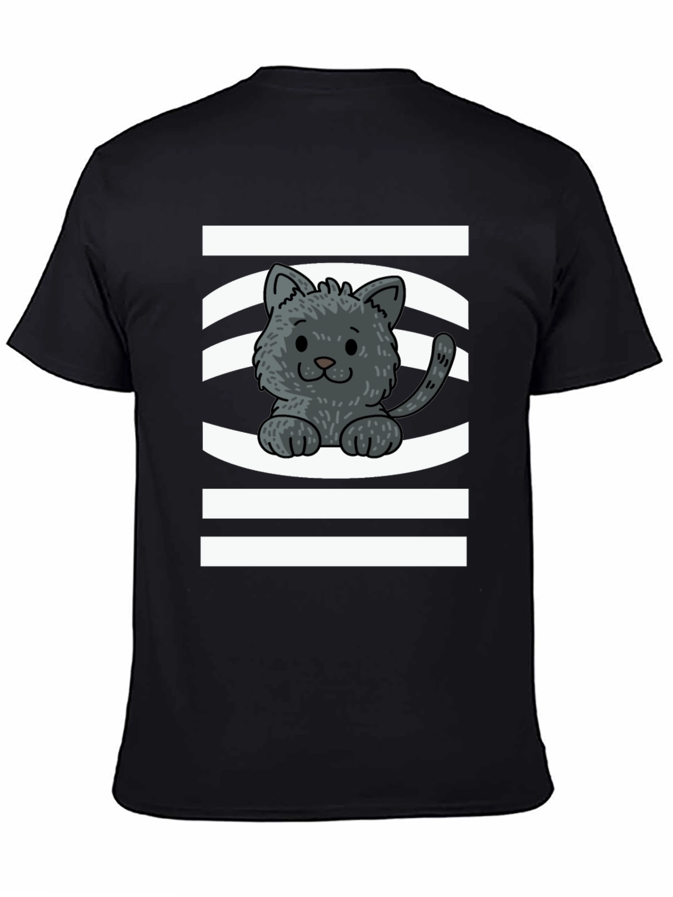 Cute Kitten Graphic Tee - Unisex Black T-Shirt