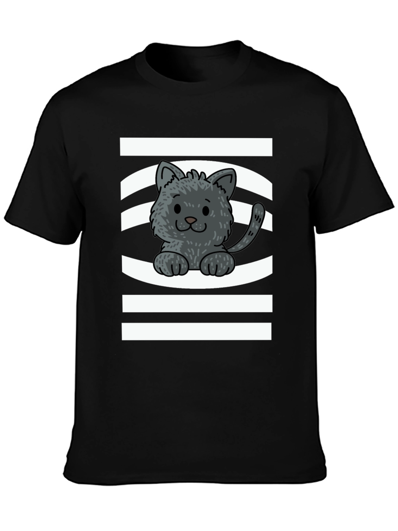 Cute Kitten Graphic Tee - Unisex Black T-Shirt