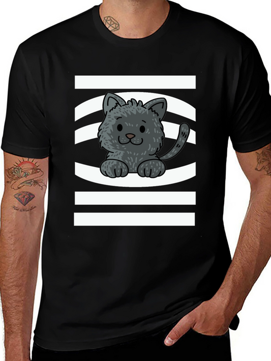 Cute Kitten Graphic Tee - Unisex Black T-Shirt