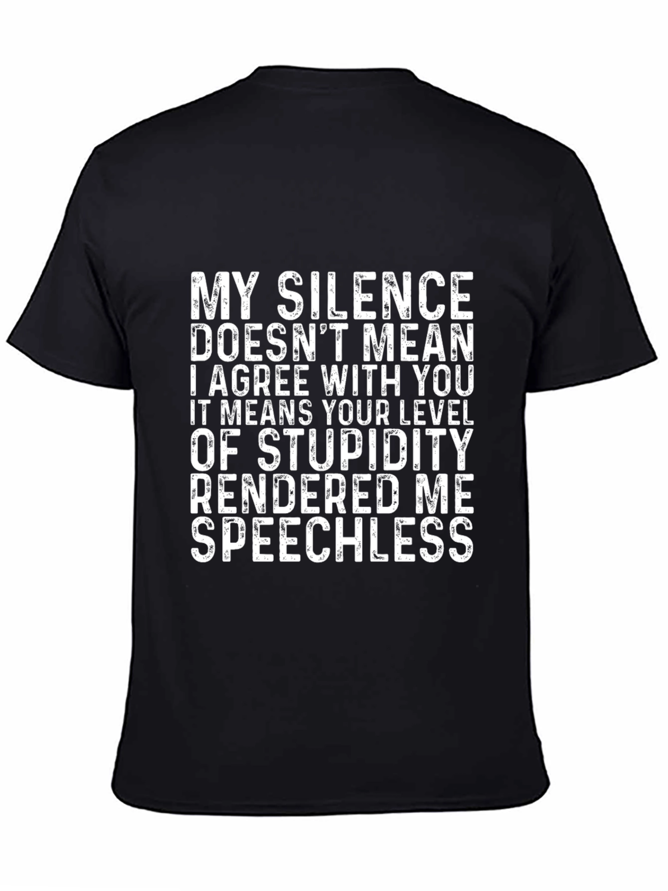 Funny Silence Speechless Novelty Graphic T-Shirt