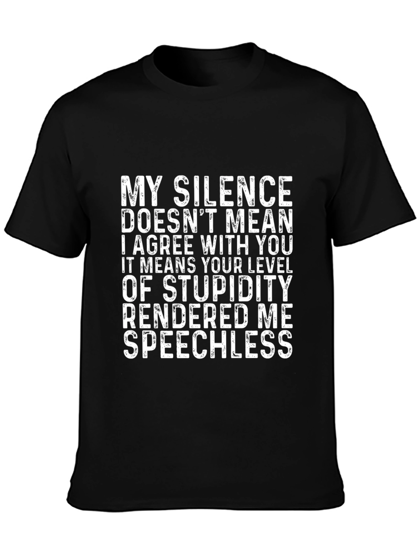 Funny Silence Speechless Novelty Graphic T-Shirt