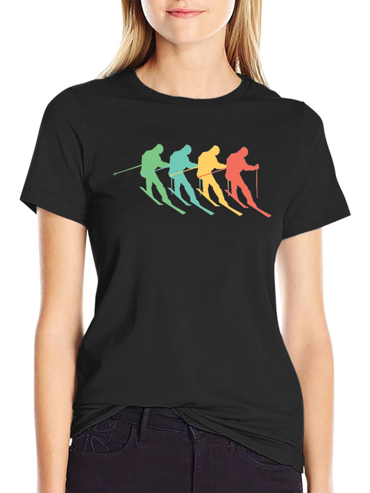 Retro Skier Graphic Tee - Vintage Skiing T-Shirt