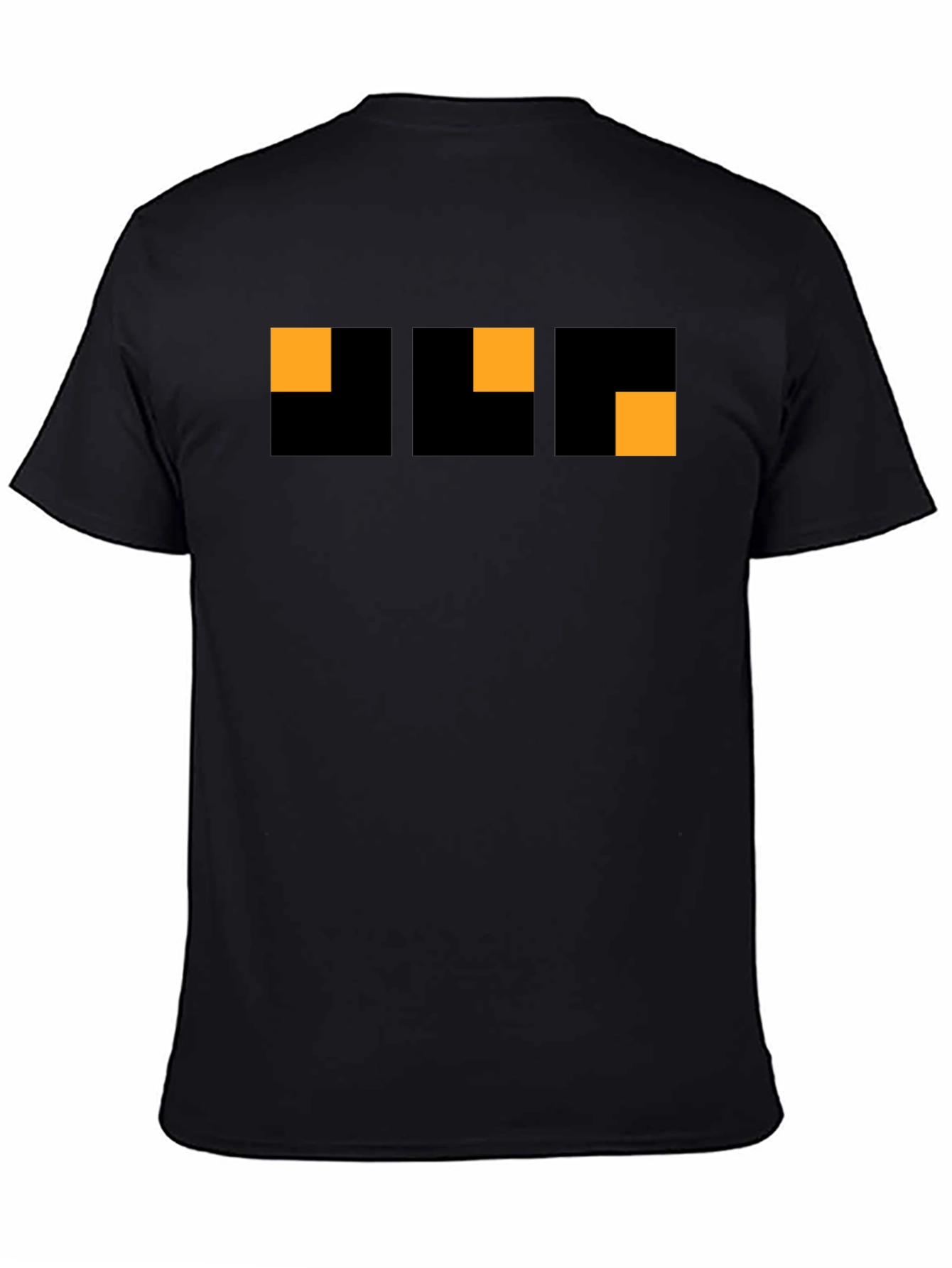 Modern Geometric Graphic Tee - Black