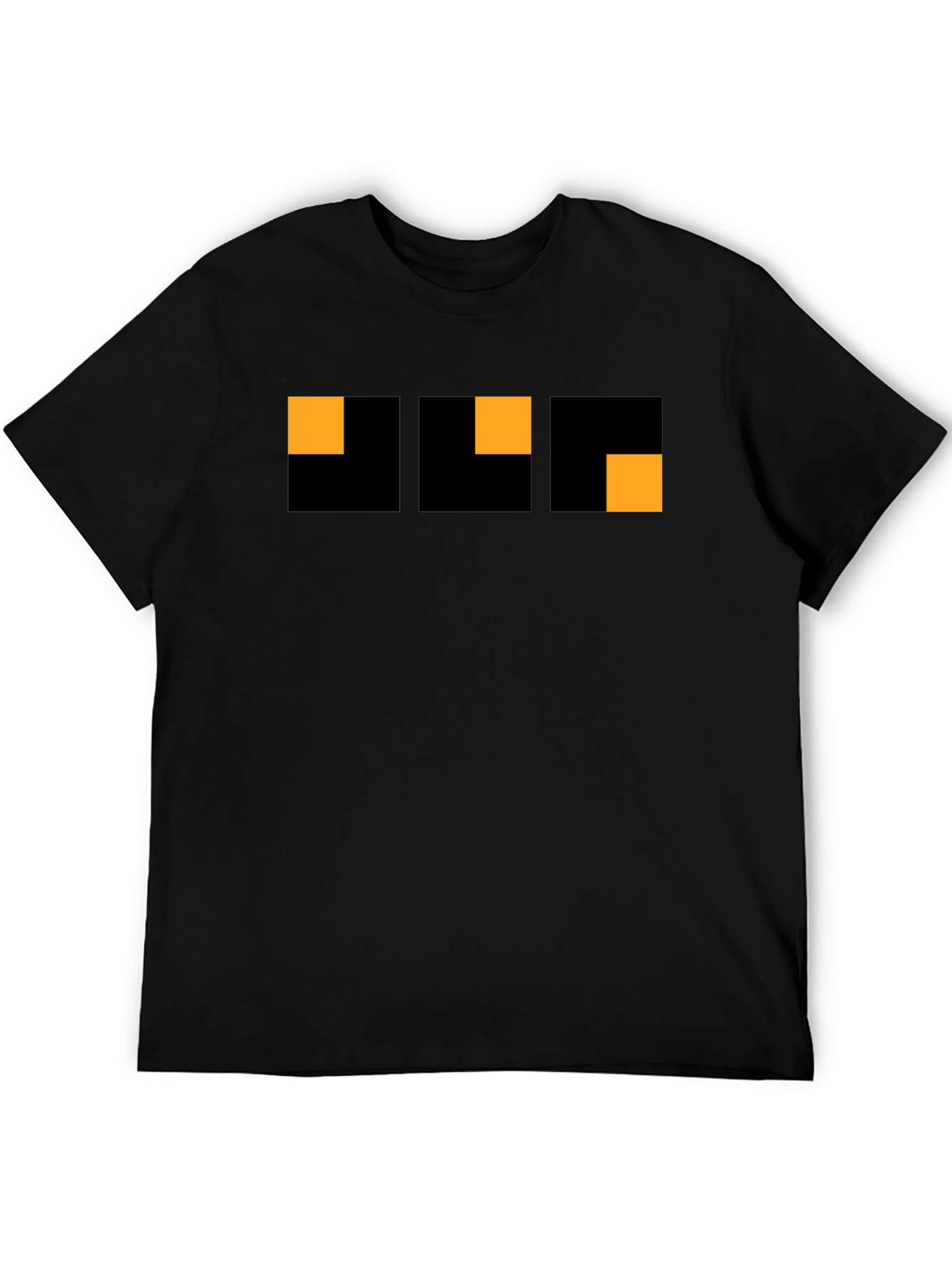 Modern Geometric Graphic Tee - Black