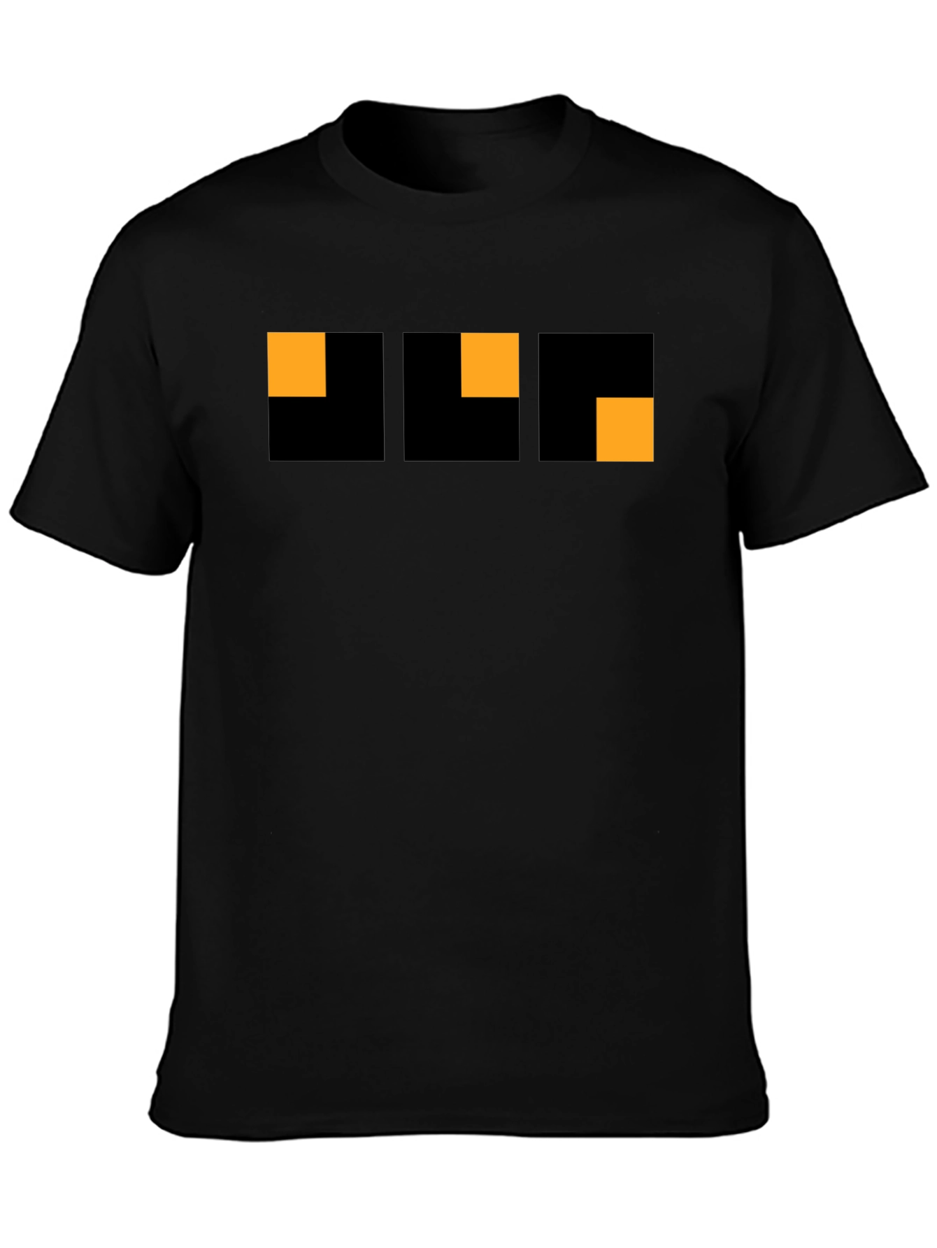 Modern Geometric Graphic Tee - Black