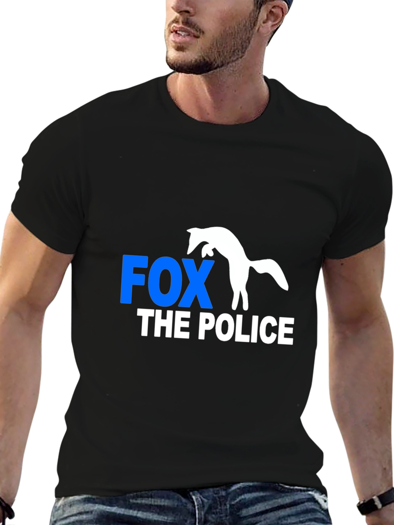 Fox The Police Graphic Tee - Mens Black T-Shirt