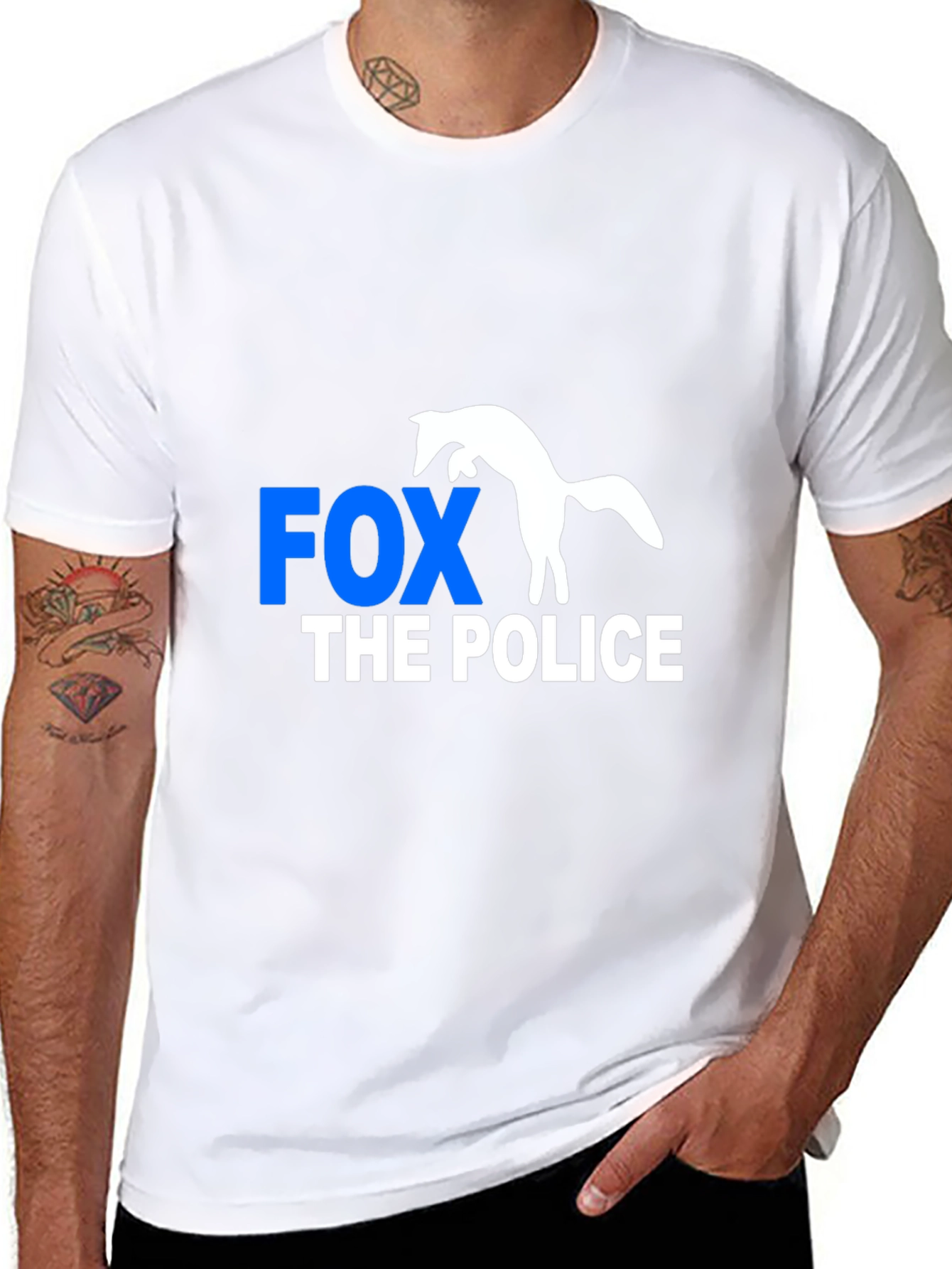 Fox The Police Graphic Tee - Mens Black T-Shirt