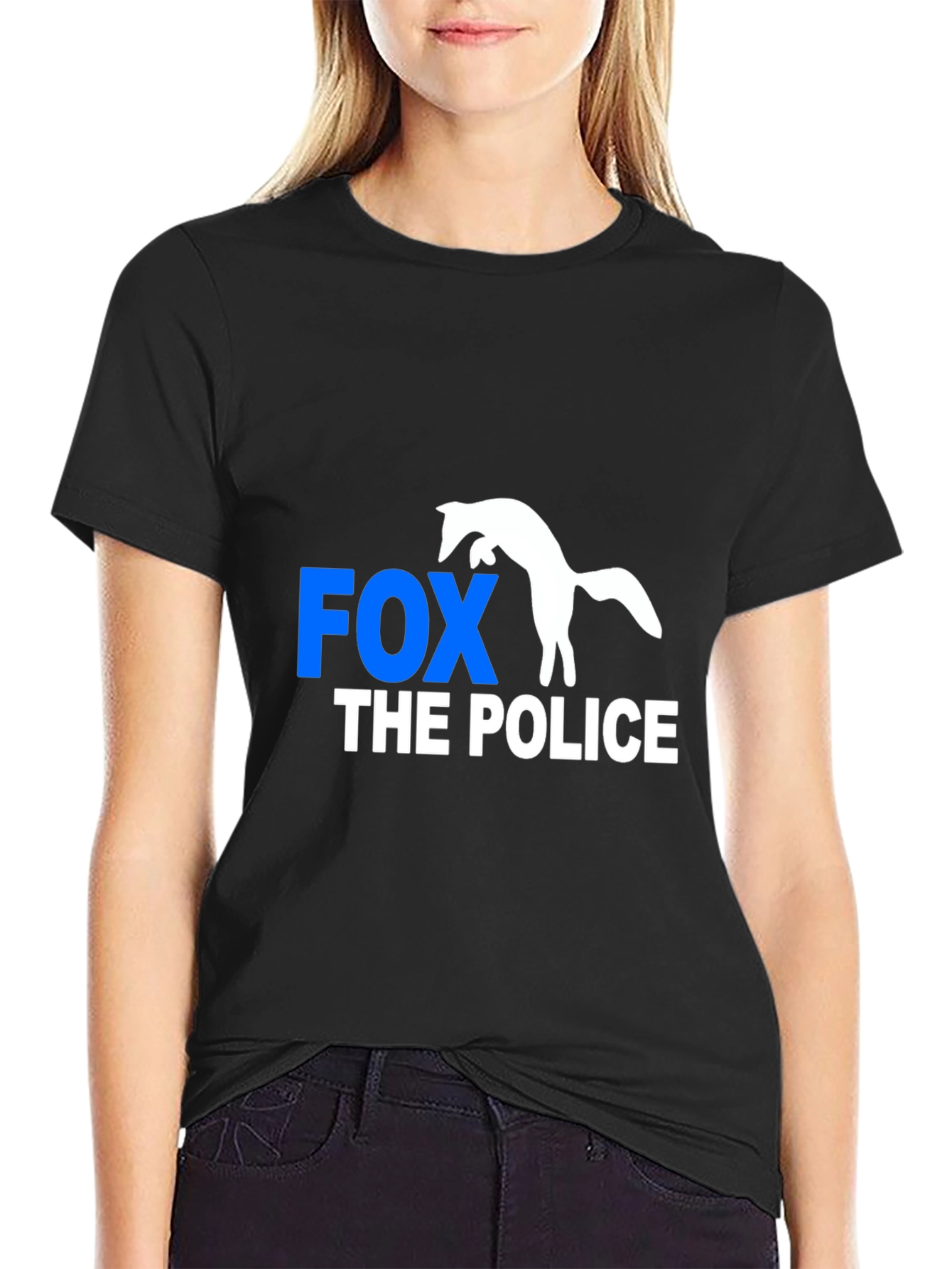 Fox The Police Graphic Tee - Mens Black T-Shirt