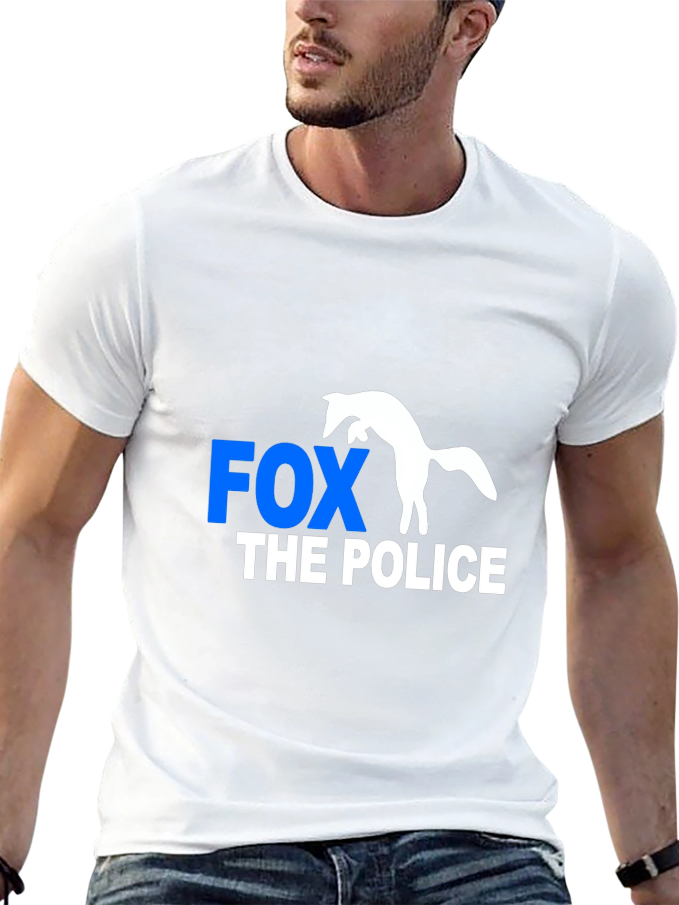 Fox The Police Graphic Tee - Mens Black T-Shirt