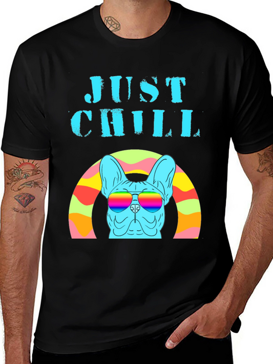 Just Chill French Bulldog Rainbow T-Shirt
